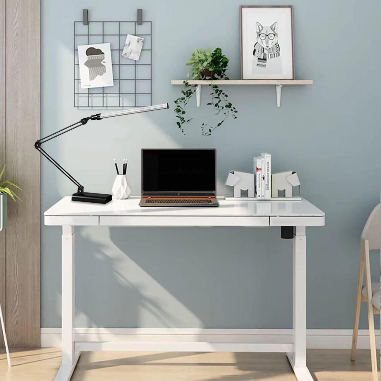Alt view image 5 of 7 - Realspace Architect Desk Lamp, Adjustable, 21-1/2"H, Black/Silver