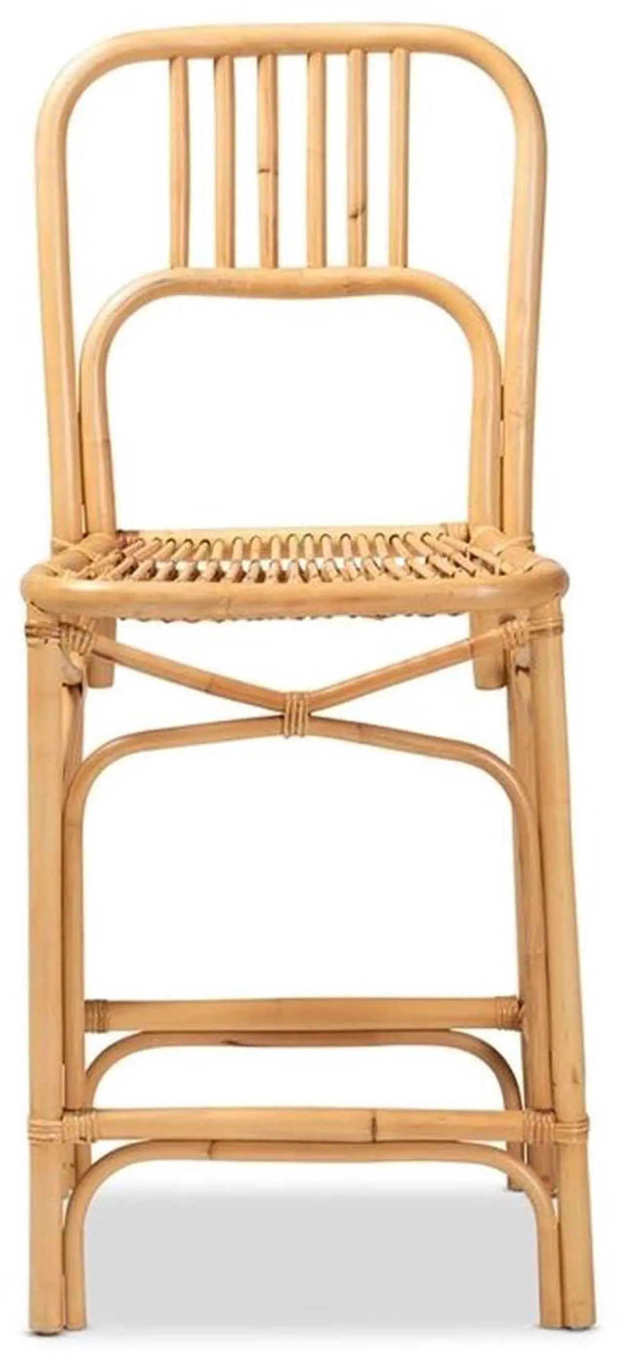 Alt view image 16 of 20 - Baxton Studio Ivora Modern Bohemian Natural Brown Rattan Counter Stool