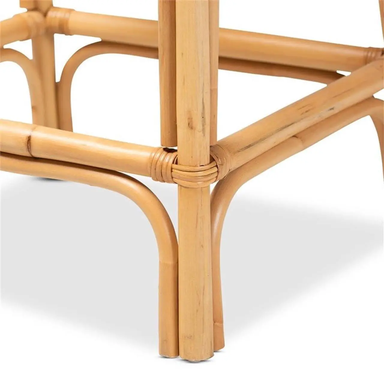 Alt view image 20 of 20 - Baxton Studio Ivora Modern Bohemian Natural Brown Rattan Counter Stool