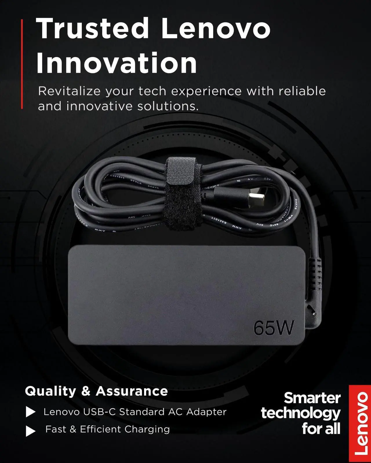 Alt view image 14 of 17 - Lenovo USB-C 65W Standard AC Adapter for Lenovo Yoga C930-13, Yoga 920-13, Yoga 730-13, IdeaPad 730s-13
