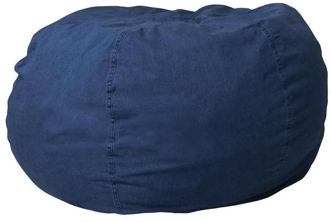 Alt view image 17 of 20 - Oversized Denim Kids Bean Bag Chair