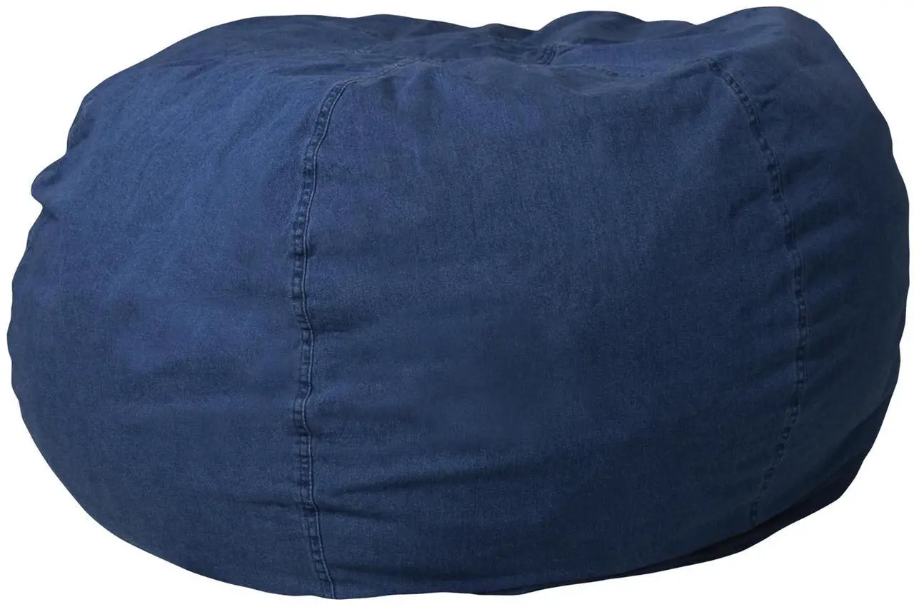 Alt view image 18 of 20 - Oversized Denim Kids Bean Bag Chair