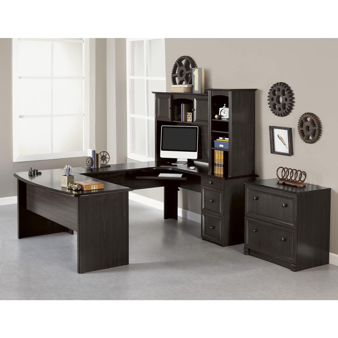 Alt view image 5 of 5 - Realspace® Broadstreet 29-1/2"W x 19"D Lateral 2-Drawer File Cabinet, Walnut