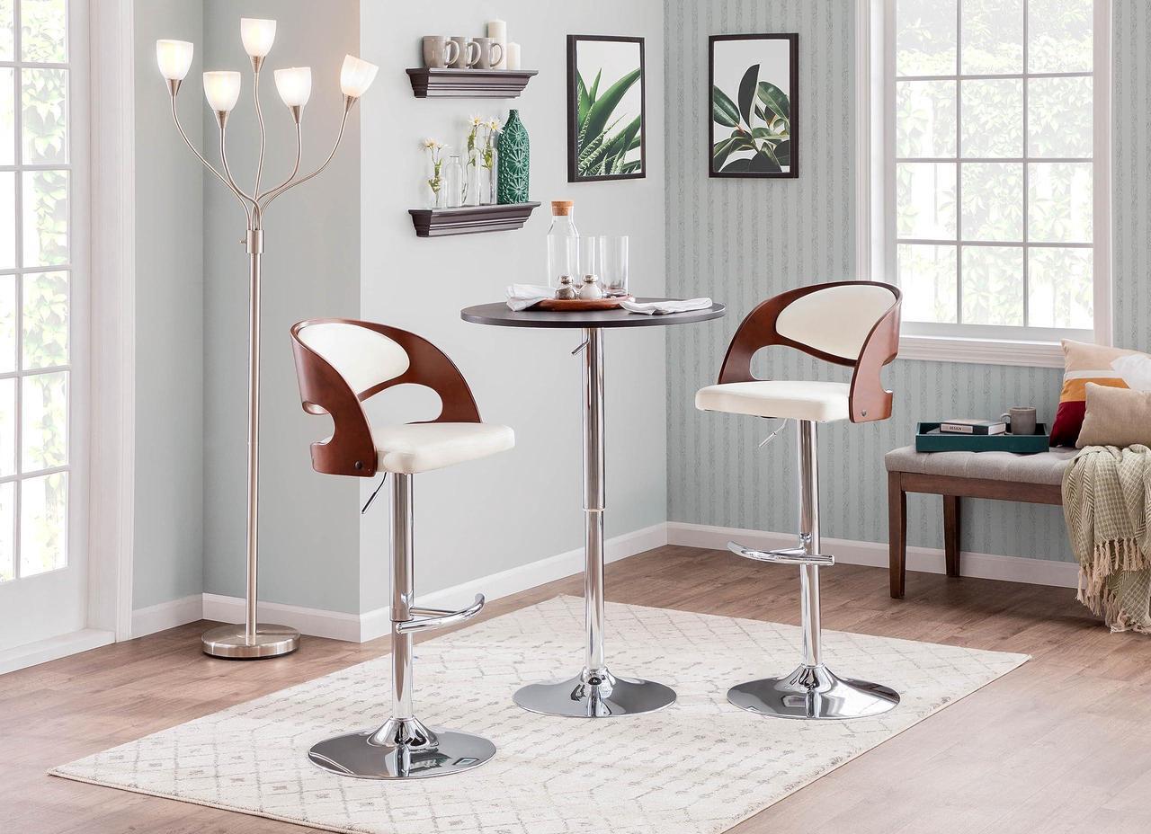 Alt view image 14 of 15 - LumiSource Adjustable Bar Table w/ Black Top BT-ADJ23TW BK