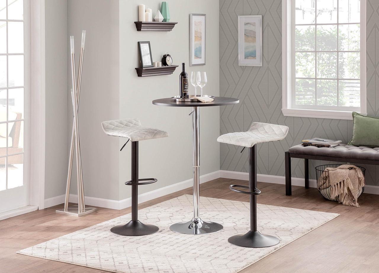 Alt view image 13 of 15 - LumiSource Adjustable Bar Table w/ Black Top BT-ADJ23TW BK