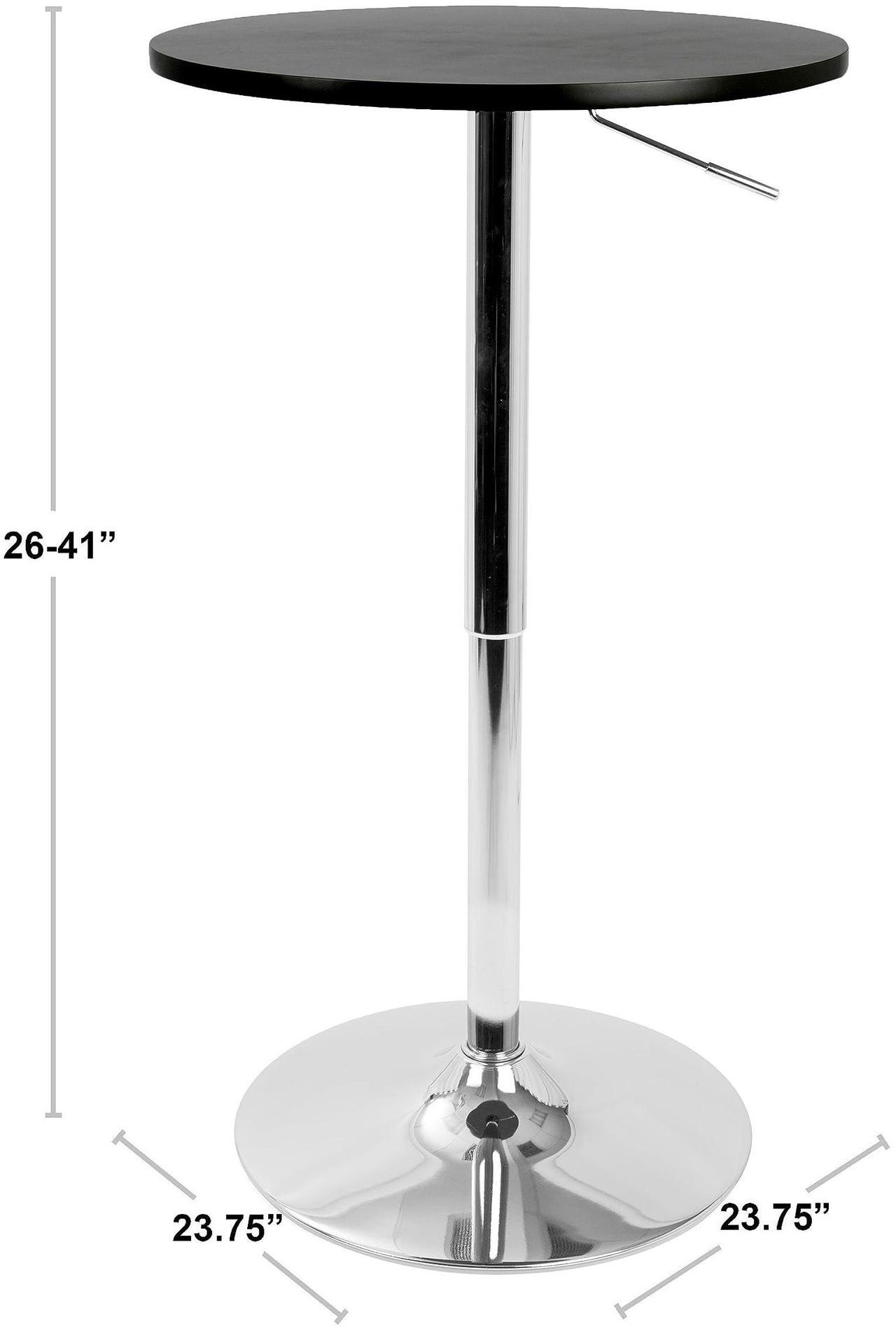 Alt view image 15 of 15 - LumiSource Adjustable Bar Table w/ Black Top BT-ADJ23TW BK
