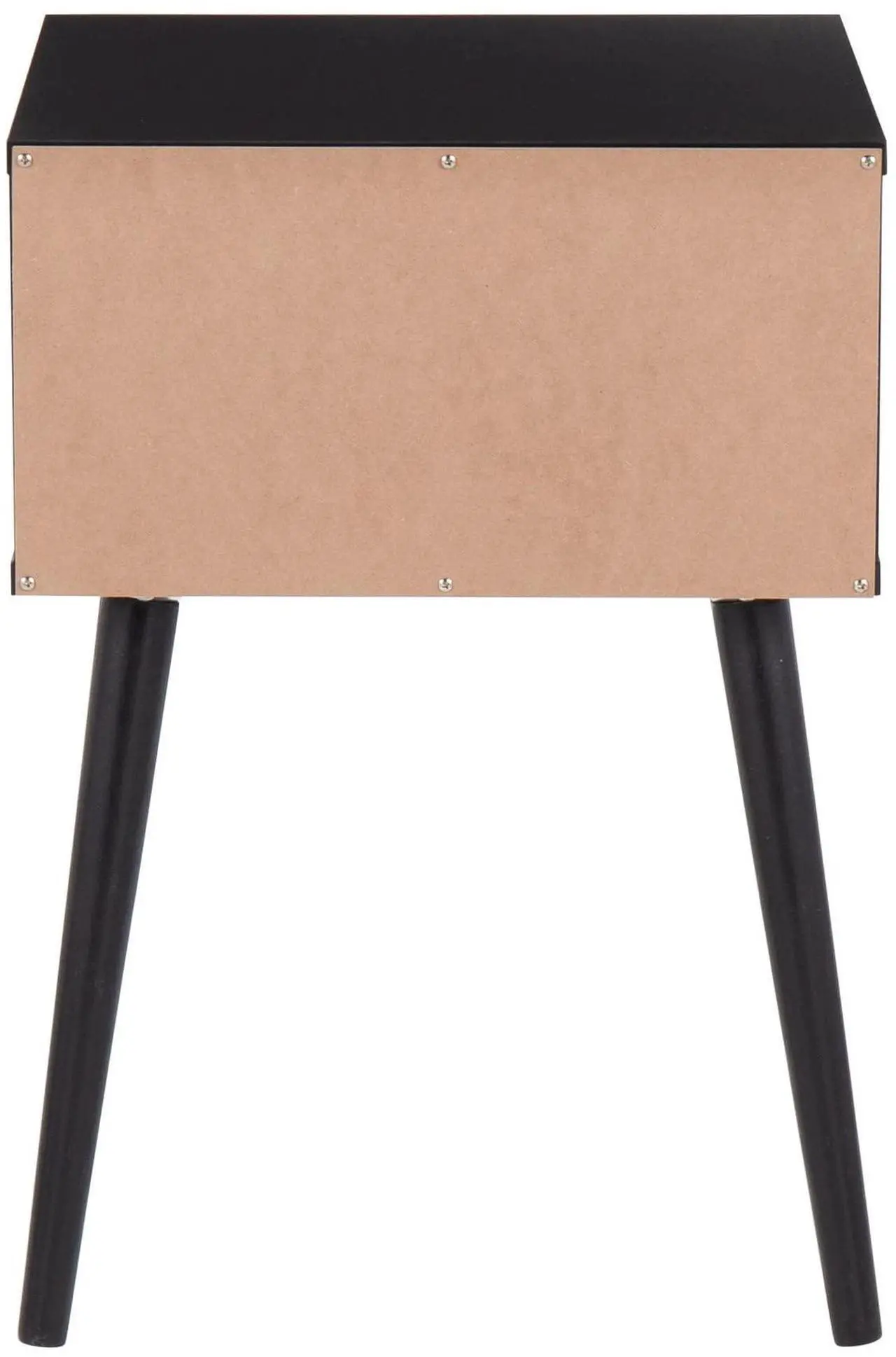 Alt view image 4 of 7 - LumiSource Bora Bora Side Table, Accent Table with Storage Drawer, Black End Table, Rattan Side Table, Small Side Table for Small Spaces, Couch Side Table, Living Room End Tables