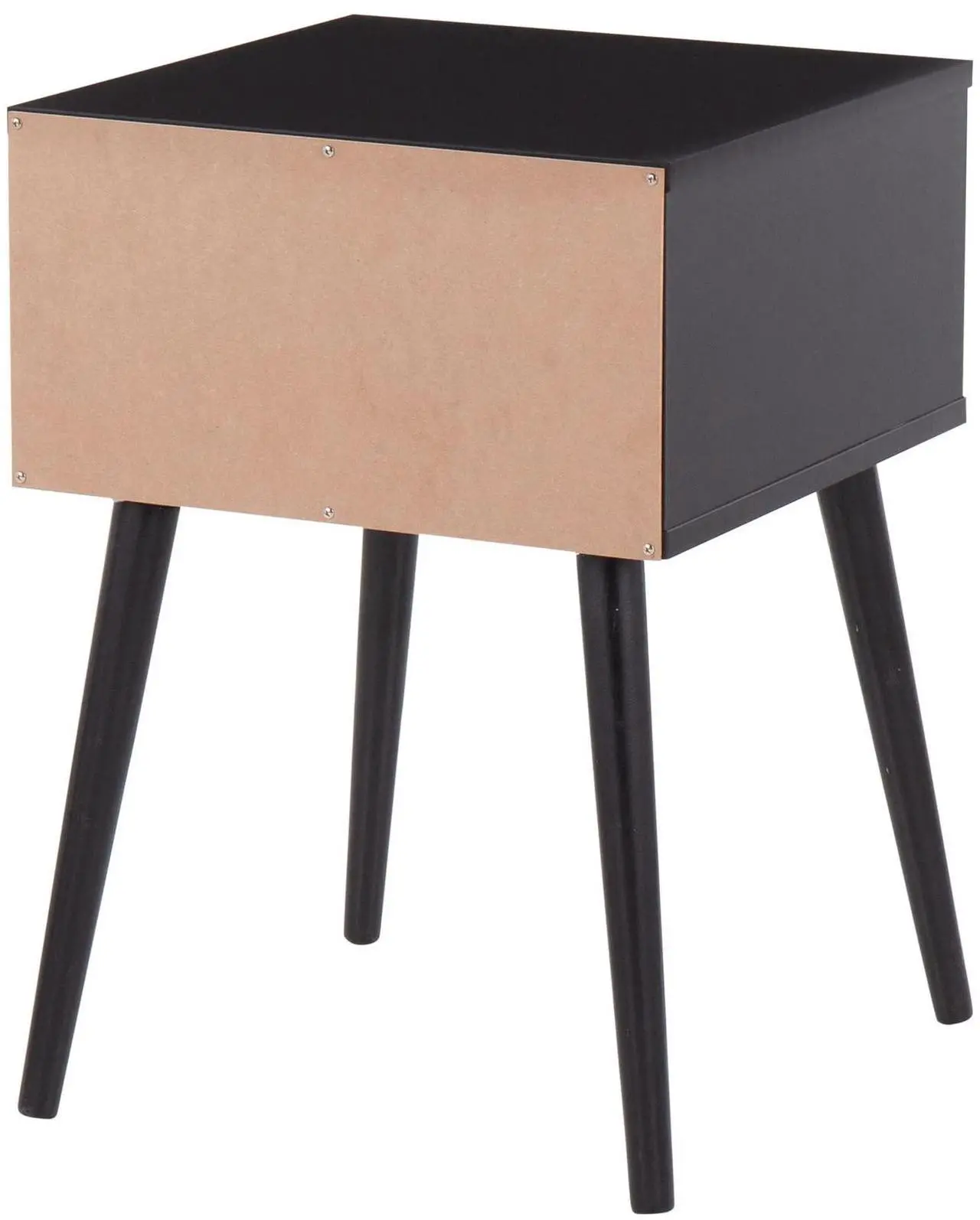 Alt view image 3 of 7 - LumiSource Bora Bora Side Table, Accent Table with Storage Drawer, Black End Table, Rattan Side Table, Small Side Table for Small Spaces, Couch Side Table, Living Room End Tables