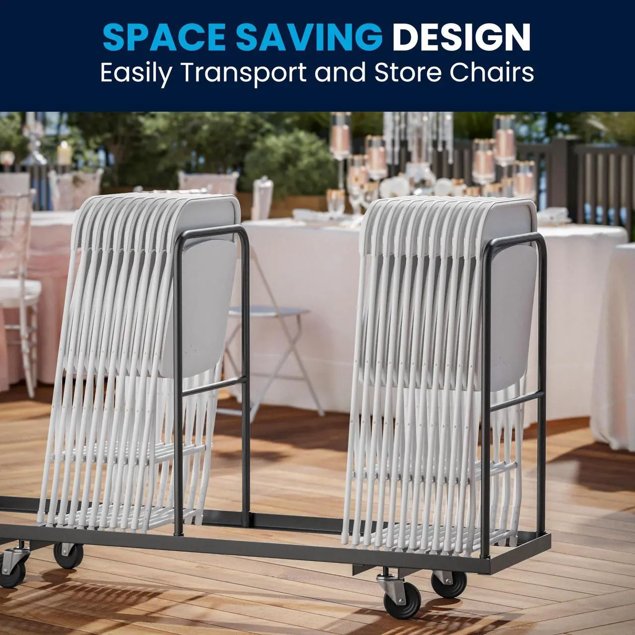 Alt view image 7 of 7 - Flash Furniture Hercules Series Plastic Folding Chair - White - 4 Pack 650LB Weight Capacity Comfortable Event Chair-Lightweight Folding Chair