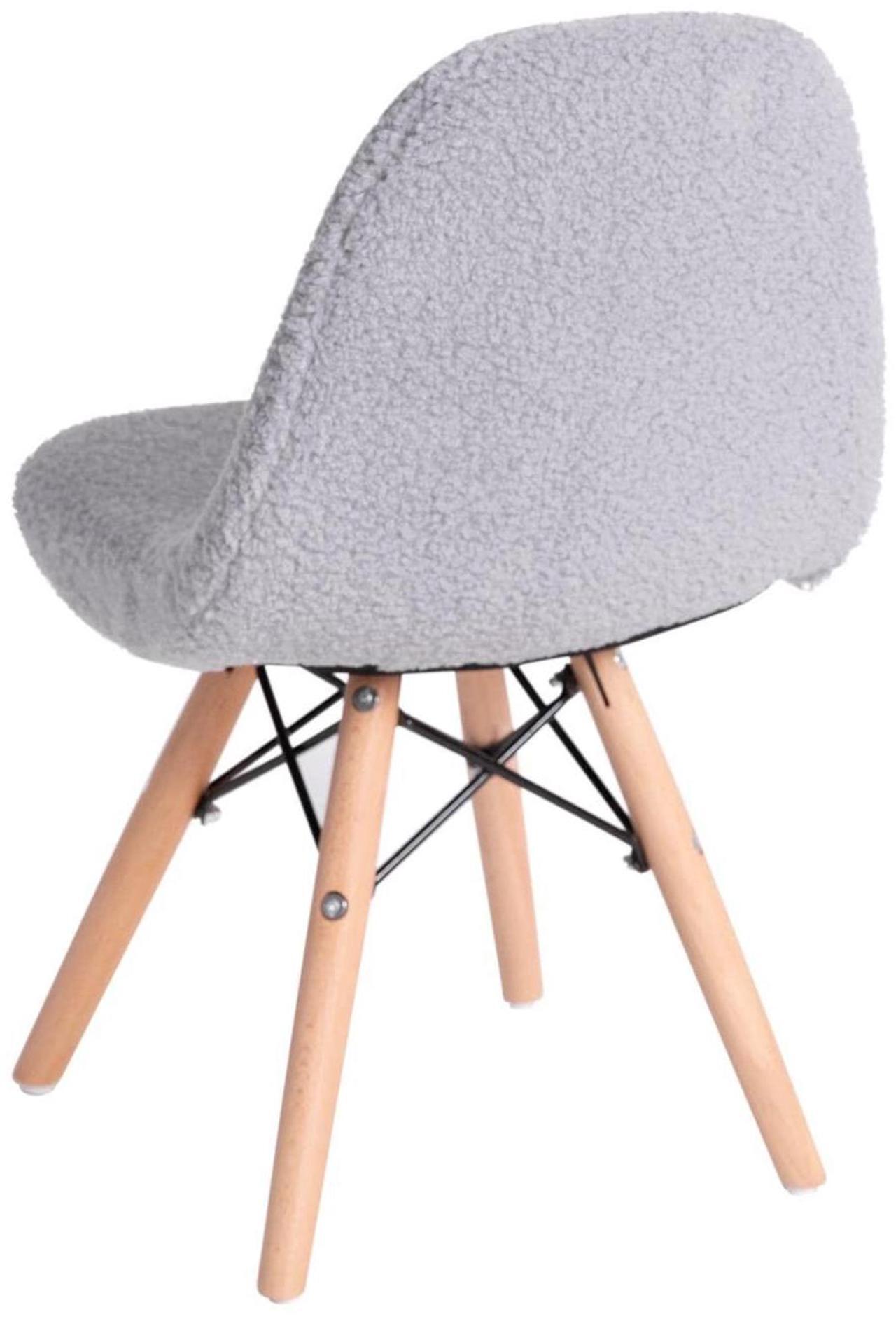 Alt view image 17 of 19 - Zula Kid's Modern Padded Armless Faux Sherpa Accent Chairs with Beechwood Legs in Gray