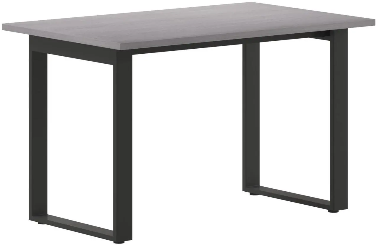 Alt view image 2 of 7 - Flash Furniture Redmond Conference Table with U-Frame Base, Commercial Water and Scratch Resistant Laminate Finish, PVC Edge, Heavy Duty Steel Frame, 48x30, Gray Oak