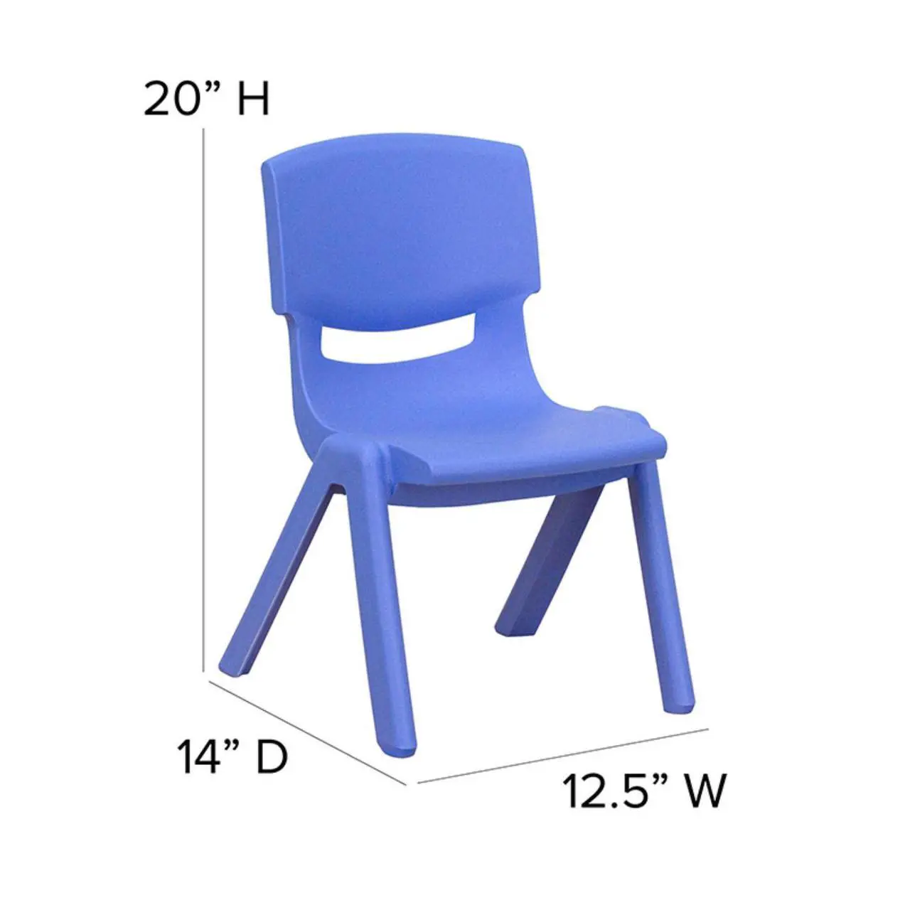Alt view image 14 of 18 - 4 Pack Plastic Stackable School Chairs with 10.5" Seat Height, Assorted Colors