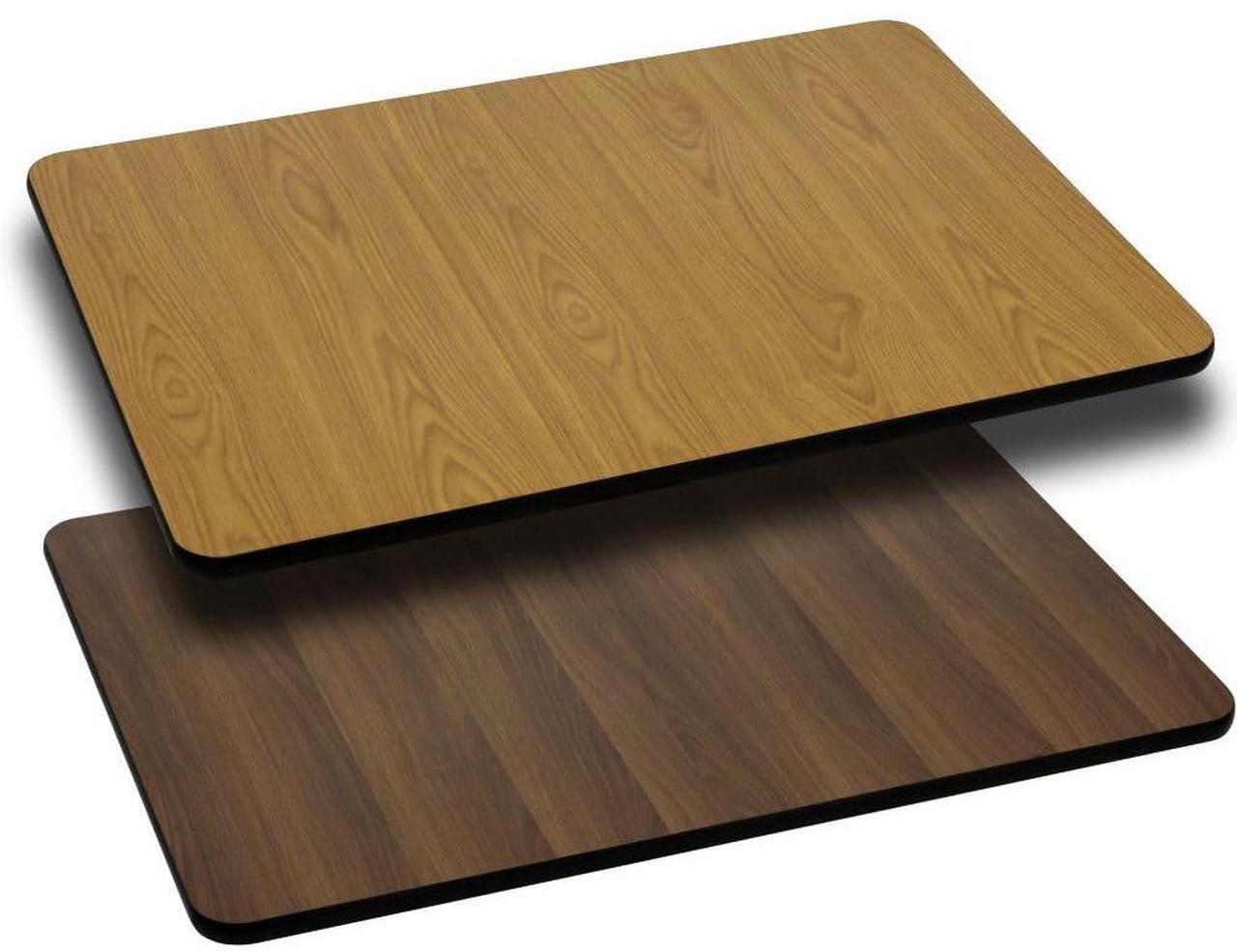 Alt view image 9 of 10 - 30'' x 60'' Rectangular Table Top with Natural or Walnut Reversible Laminate Top