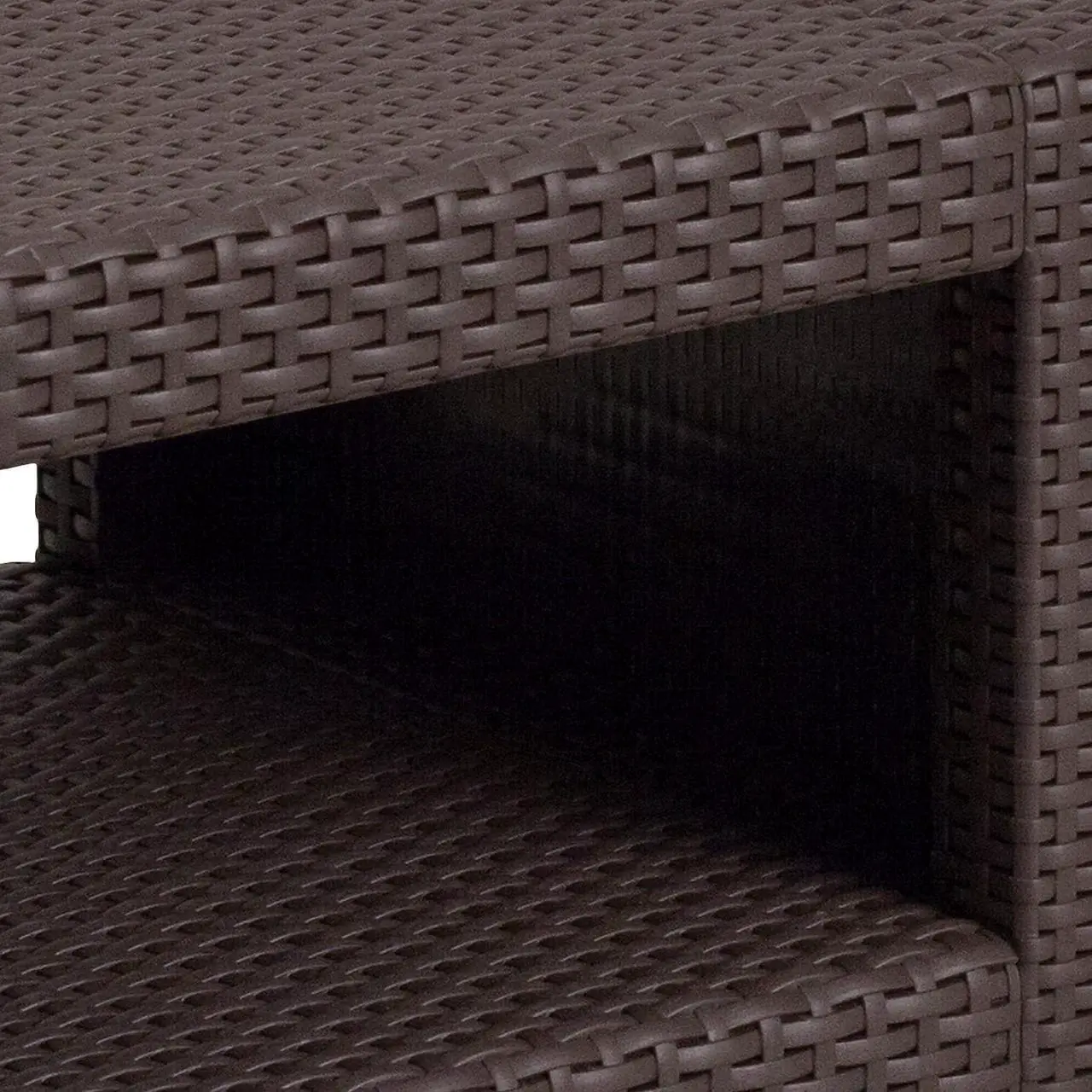 Alt view image 20 of 20 - Flash Furniture Seneca Faux Rattan End Table Chocolate Brown (DADSF1S)