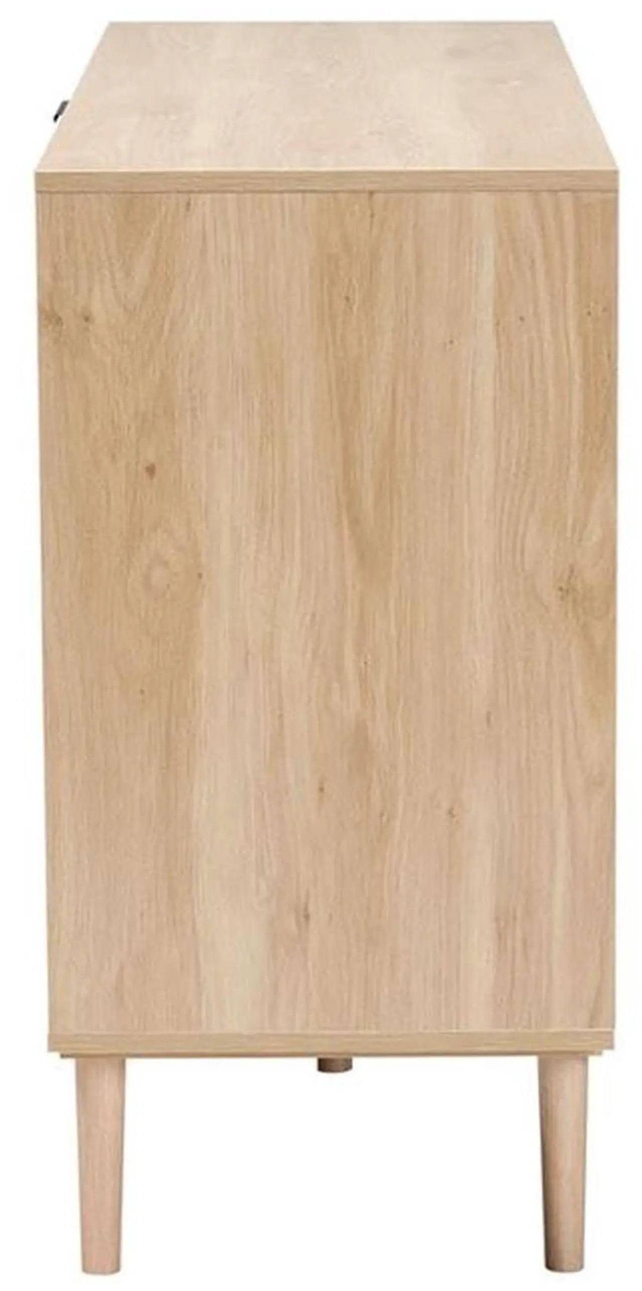 Alt view image 17 of 20 - Baxton Studio Harrison Mid-Century Modern Natural Brown Finished Wood and Natural Rattan 3-Drawer Sideboard