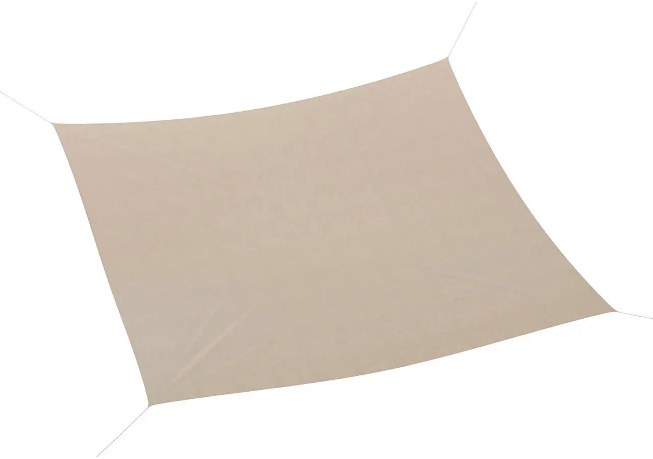 Alt view image 2 of 7 - Flash Furniture Palmetto Rectangle Sun Sail Canopy, Recycled HDPE with Reinforced Edges, Stainless Steel D Rings, Included 5 FT Nylon Attachment Ropes, 20 FT, Sand