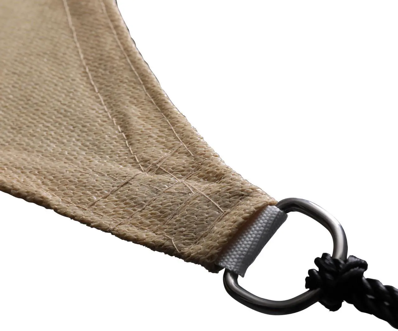 Alt view image 6 of 7 - Flash Furniture Palmetto Rectangle Sun Sail Canopy, Recycled HDPE with Reinforced Edges, Stainless Steel D Rings, Included 5 FT Nylon Attachment Ropes, 20 FT, Sand