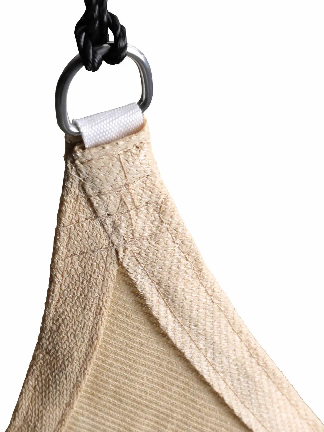 Alt view image 7 of 7 - Flash Furniture Palmetto Rectangle Sun Sail Canopy, Recycled HDPE with Reinforced Edges, Stainless Steel D Rings, Included 5 FT Nylon Attachment Ropes, 20 FT, Sand