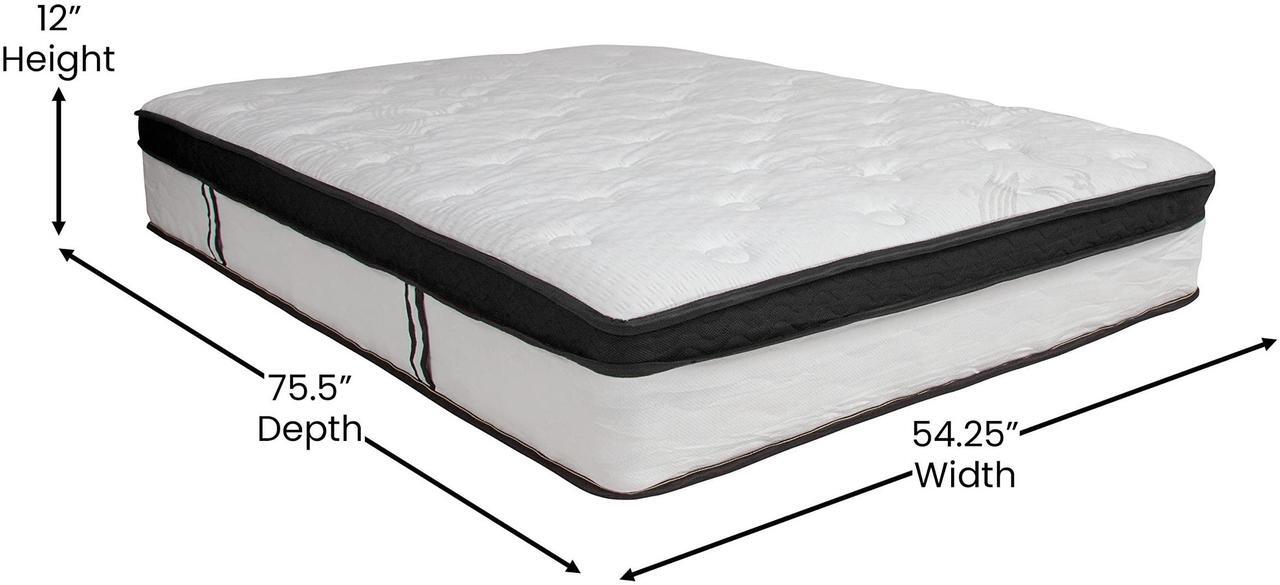 Alt view image 14 of 14 - Capri Comfortable Sleep 12 Inch CertiPUR-US Certified Memory Foam & Pocket Spring Mattress, Full Mattress in a Box