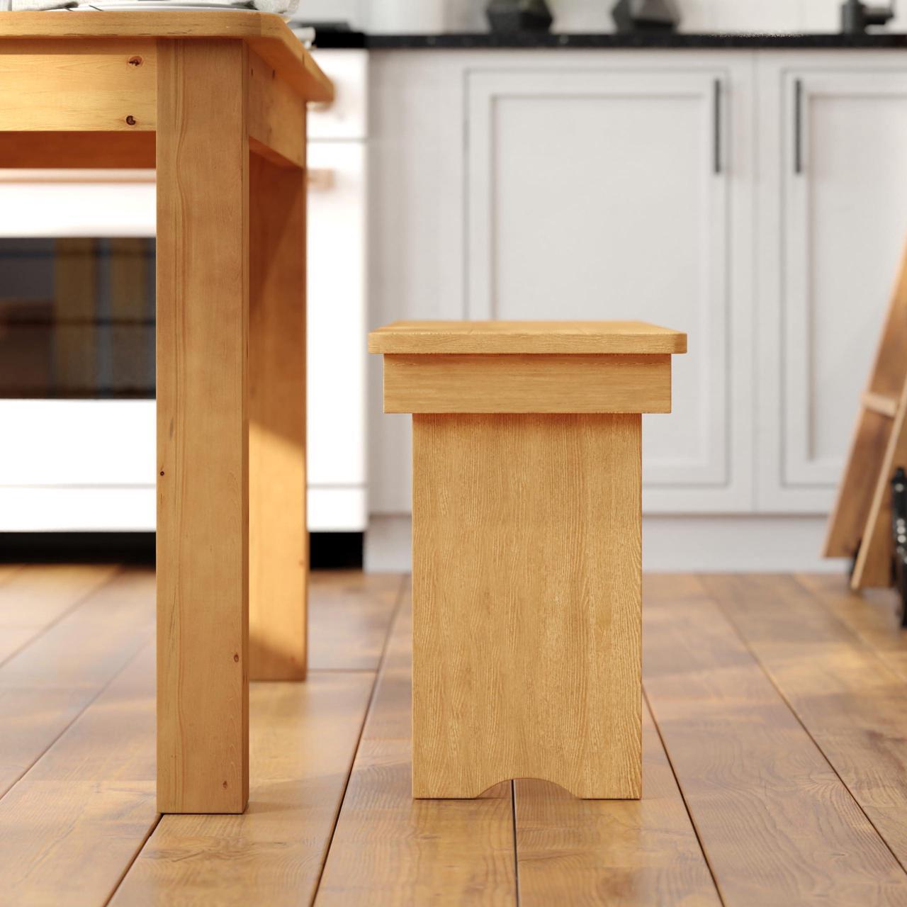 Alt view image 6 of 7 - Flash Furniture HERCULES 40" x 12" Folding Farm Bench, Solid Pine Entryway Bench in Light Natural