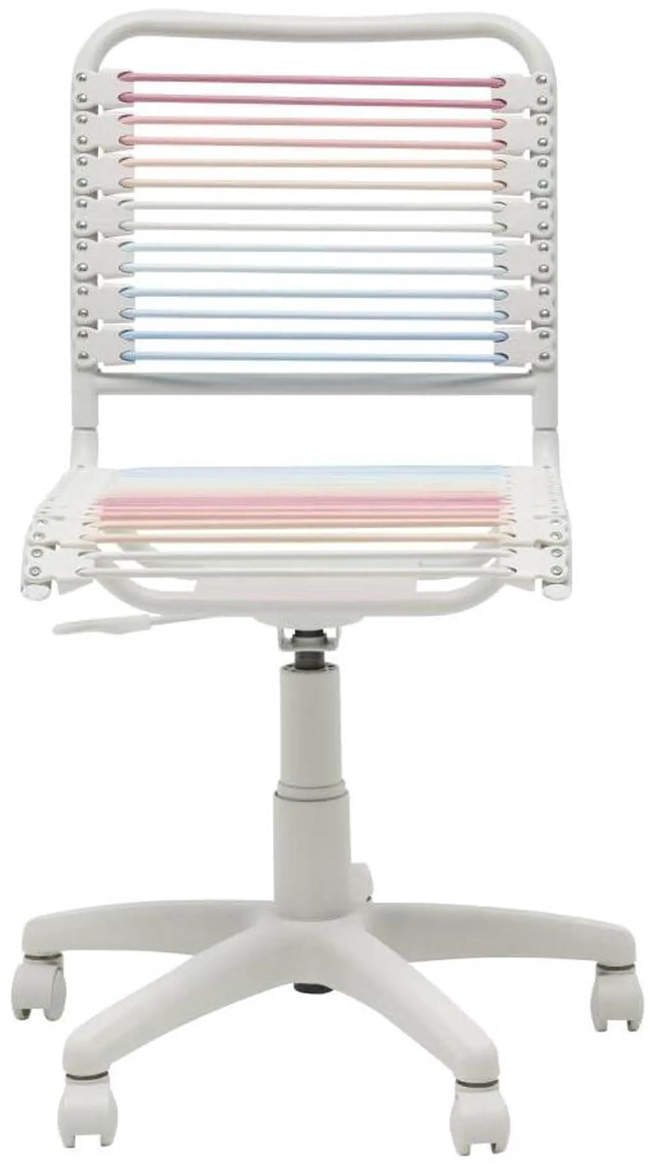 Main image of EURO STYLE Bungie Round Low Back Office Chair in Blush/Blue Ombre with White Frame and Base, Non-Tilt, 360° Swivel, Adjustable Height, Suitable for Home and Business