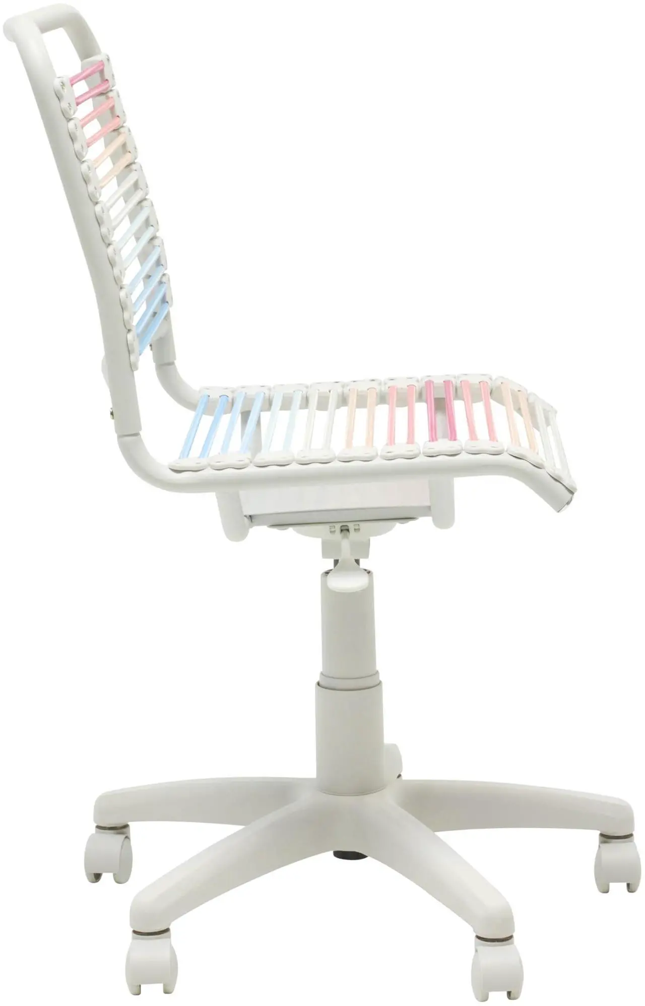 Alt view image 4 of 7 - EURO STYLE Bungie Round Low Back Office Chair in Blush/Blue Ombre with White Frame and Base, Non-Tilt, 360° Swivel, Adjustable Height, Suitable for Home and Business