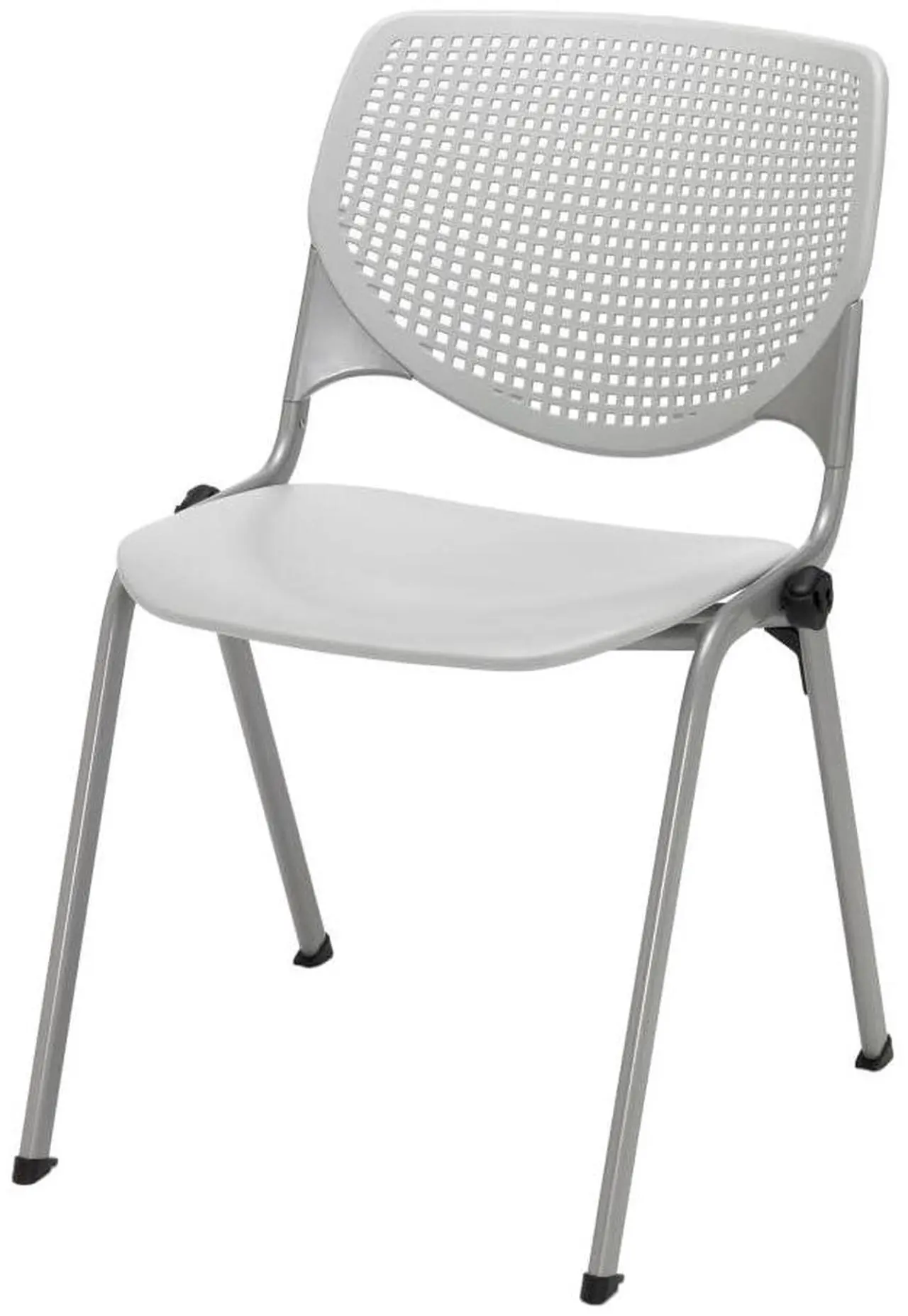 Main image of KFI Seating Kool Series Polypropylene Stack Chair with Perforated Back, Light Grey Finish