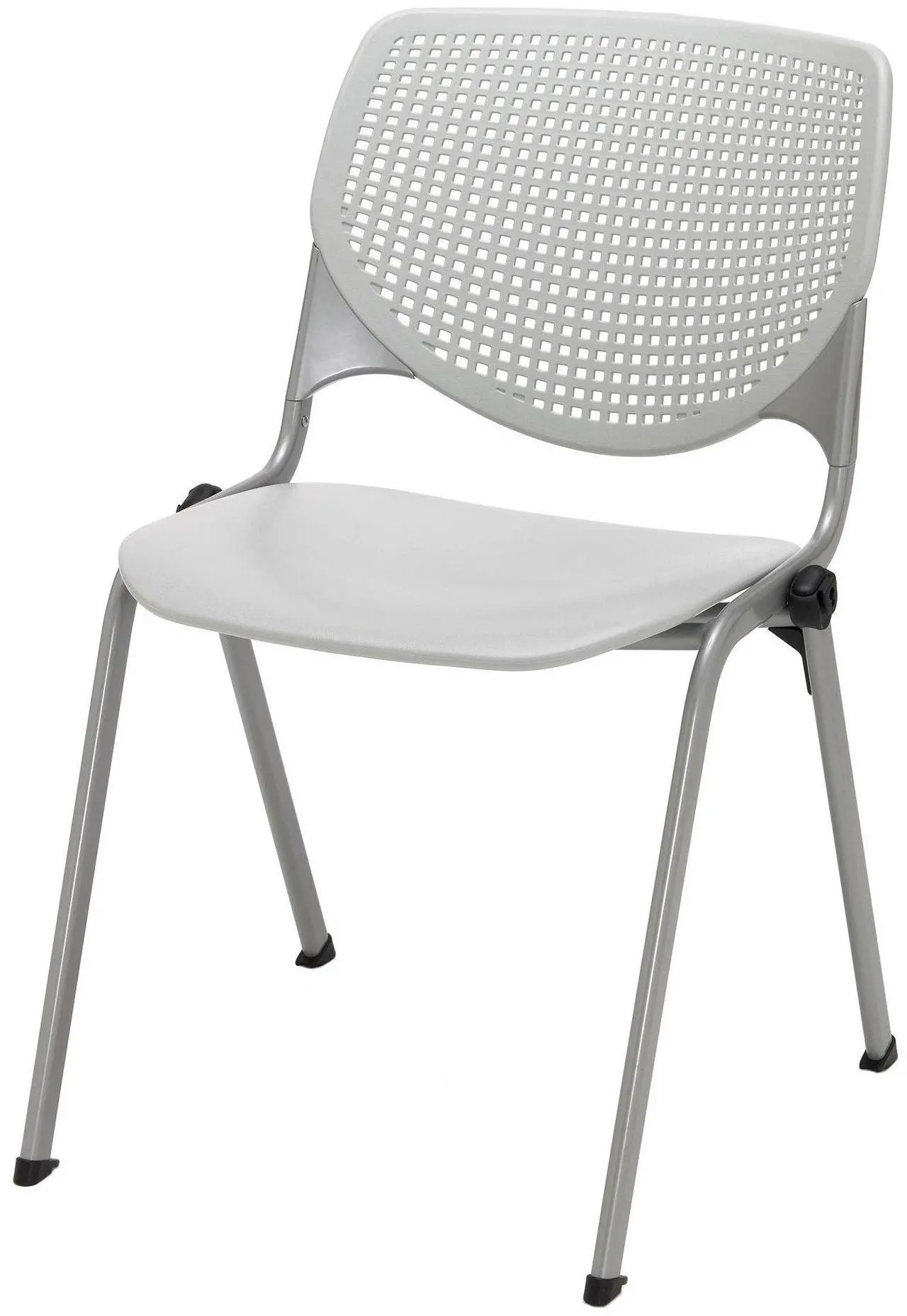 Alt view image 2 of 3 - KFI Seating Kool Series Polypropylene Stack Chair with Perforated Back, Light Grey Finish