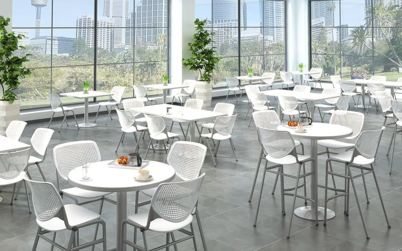 Alt view image 3 of 3 - KFI Seating Kool Series Polypropylene Stack Chair with Perforated Back, Light Grey Finish