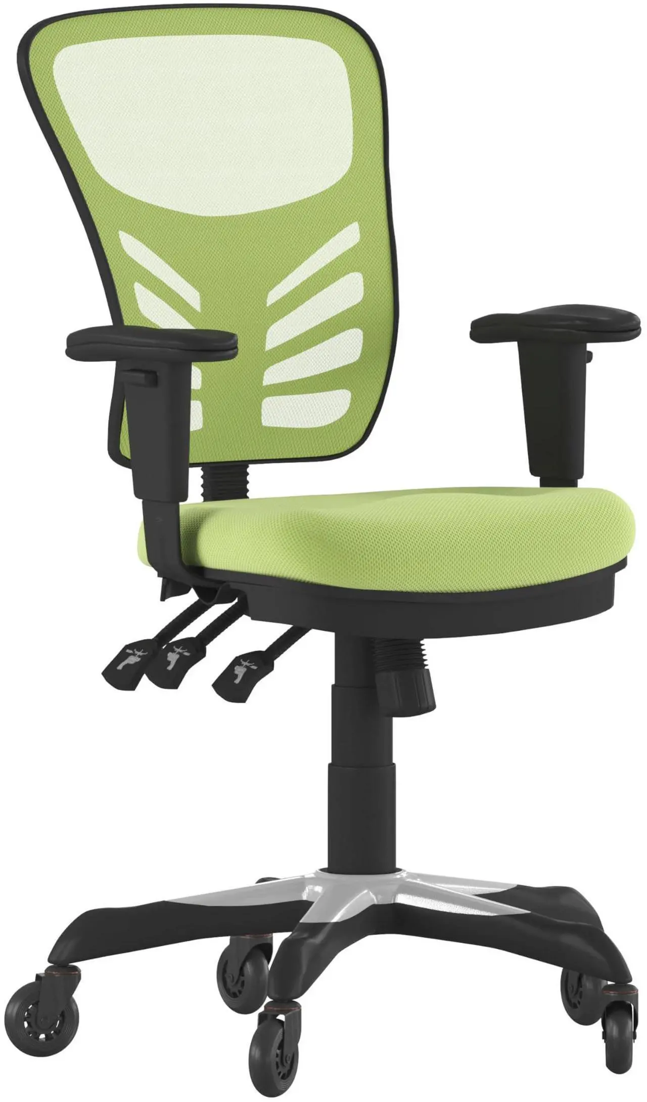 Alt view image 18 of 20 - Flash Furniture Nicholas Ergonomic Mesh Swivel Executive Office Chair with Transparent Roller Wheels Green (HL0001GNRLB)
