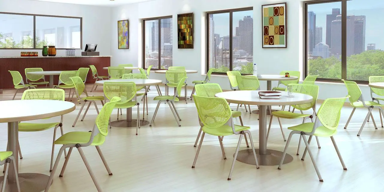 Alt view image 3 of 3 - KFI Seating Kool Series Polypropylene Stack Chair with Perforated Back, Lime Green Finish