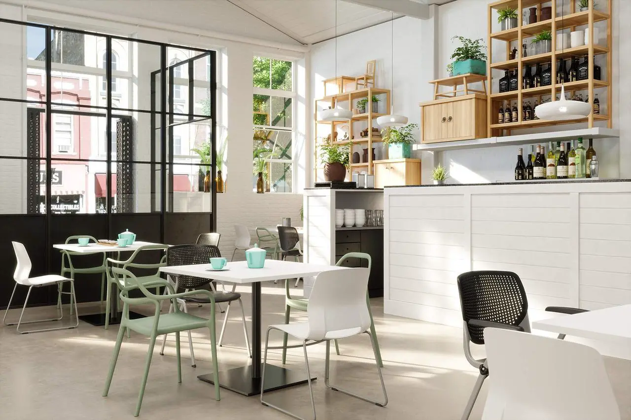 Alt view image 3 of 3 - KFI Seating Kool Series Polypropylene Stack Chair with Perforated Back, Black Finish