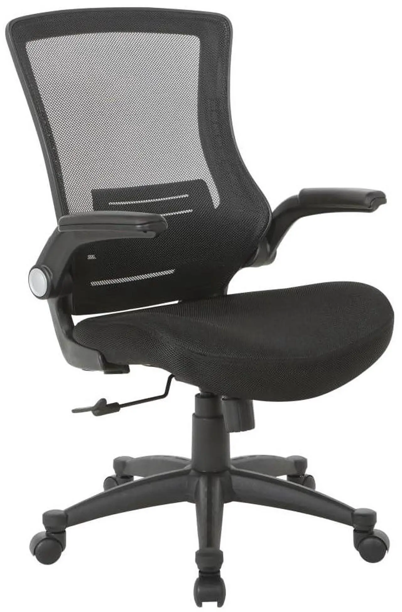 Alt view image 5 of 11 - Office Star  EM60926P3M Screen Back Manager Chair with Mesh Seat - Black/Silver
