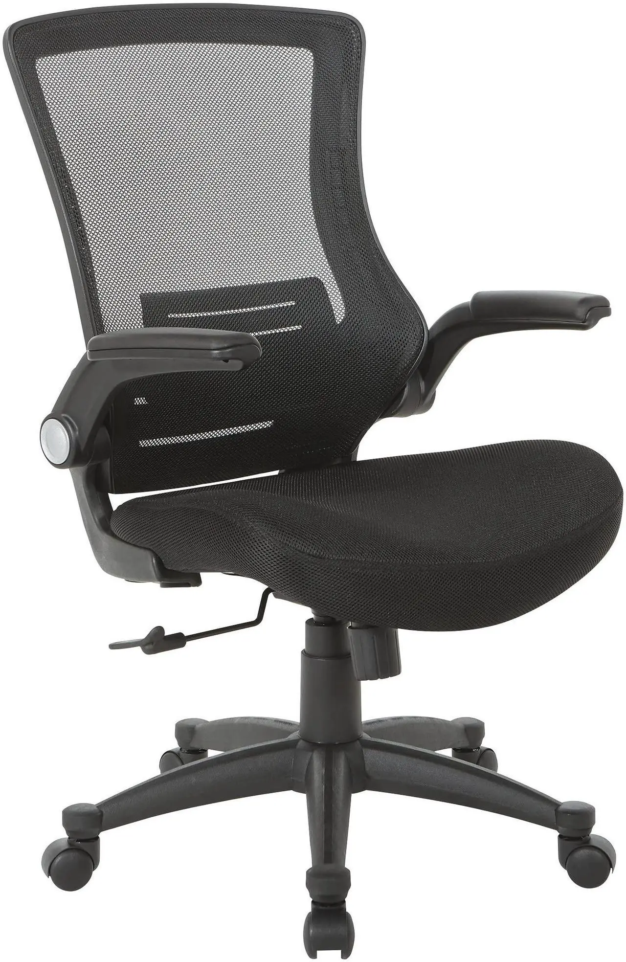 Alt view image 6 of 11 - Office Star  EM60926P3M Screen Back Manager Chair with Mesh Seat - Black/Silver