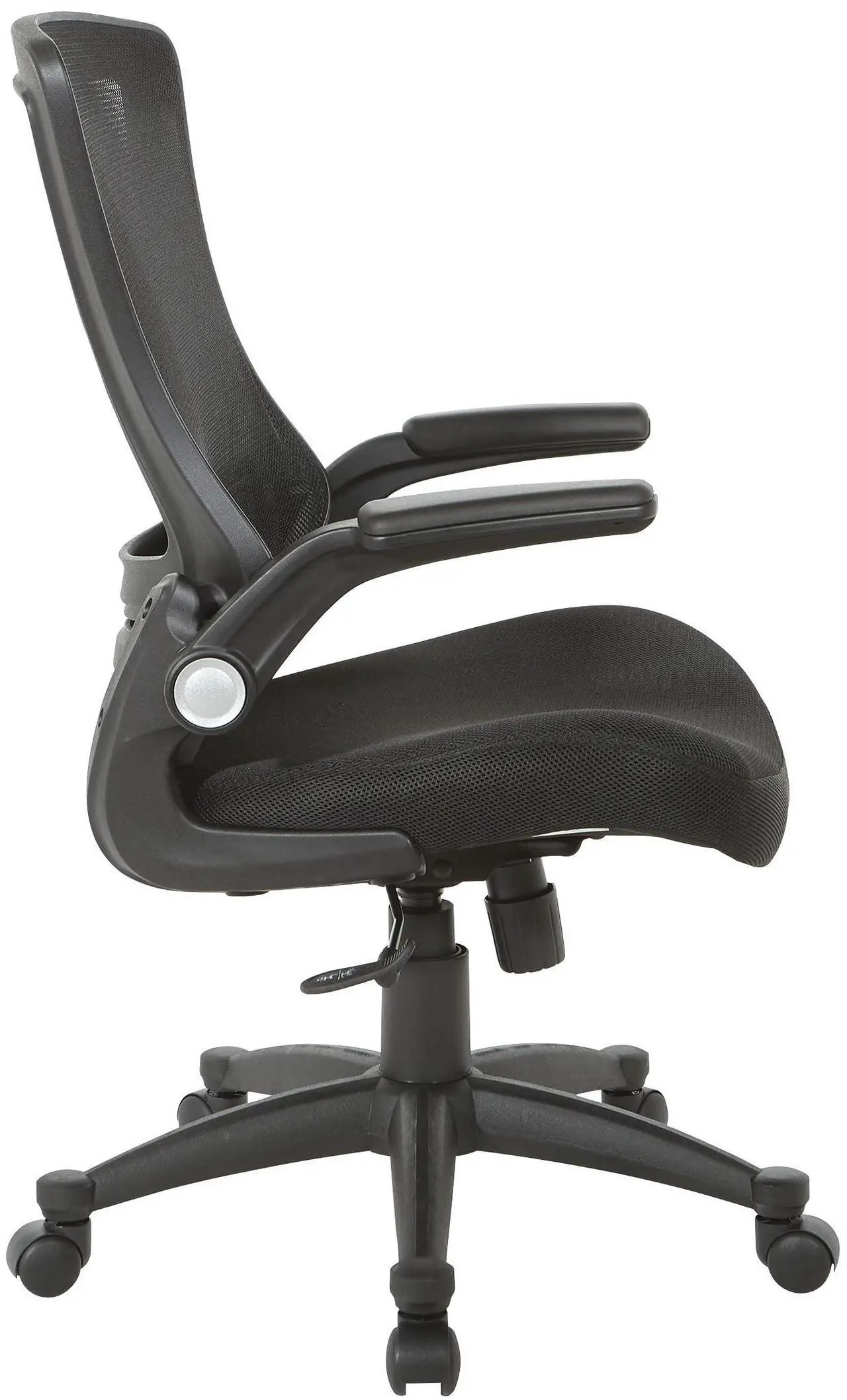 Alt view image 8 of 11 - Office Star  EM60926P3M Screen Back Manager Chair with Mesh Seat - Black/Silver