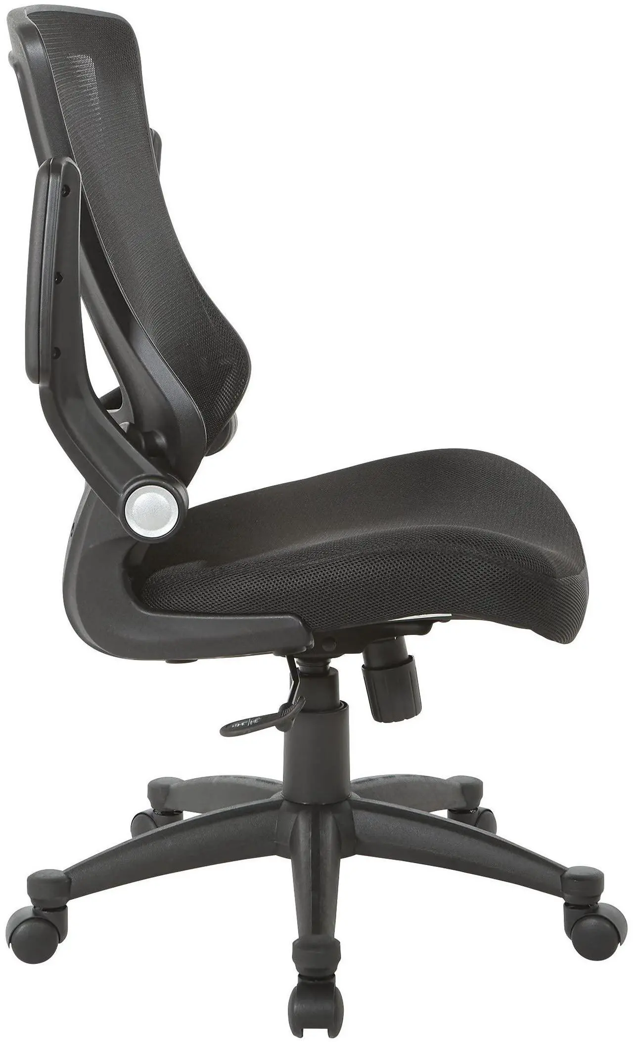Alt view image 9 of 11 - Office Star  EM60926P3M Screen Back Manager Chair with Mesh Seat - Black/Silver