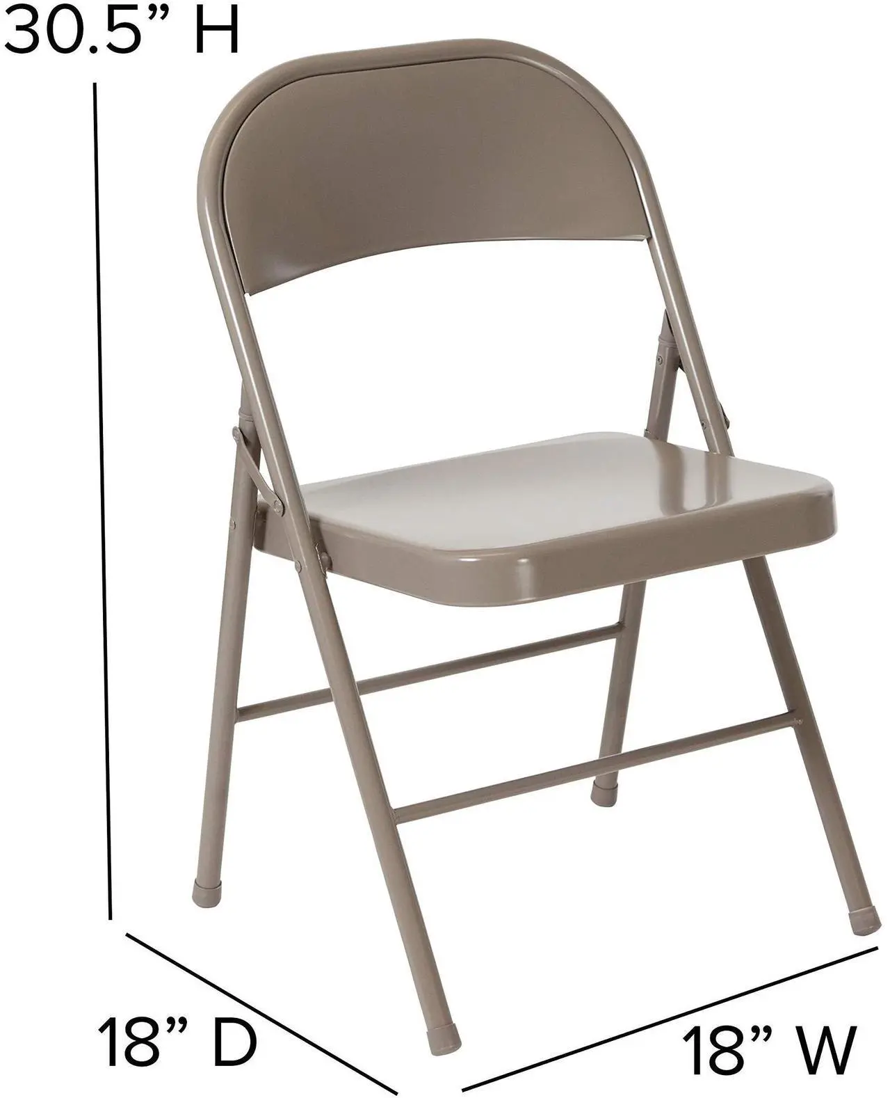 Alt view image 20 of 20 - HERCULES Series Double Braced Gray Metal Folding Chair