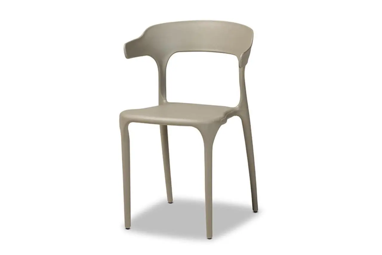 Alt view image 12 of 14 - BAXTON STUDIO 193-4PC-12026-ZORO Gould Modern Transtional Beige Plastic Dining