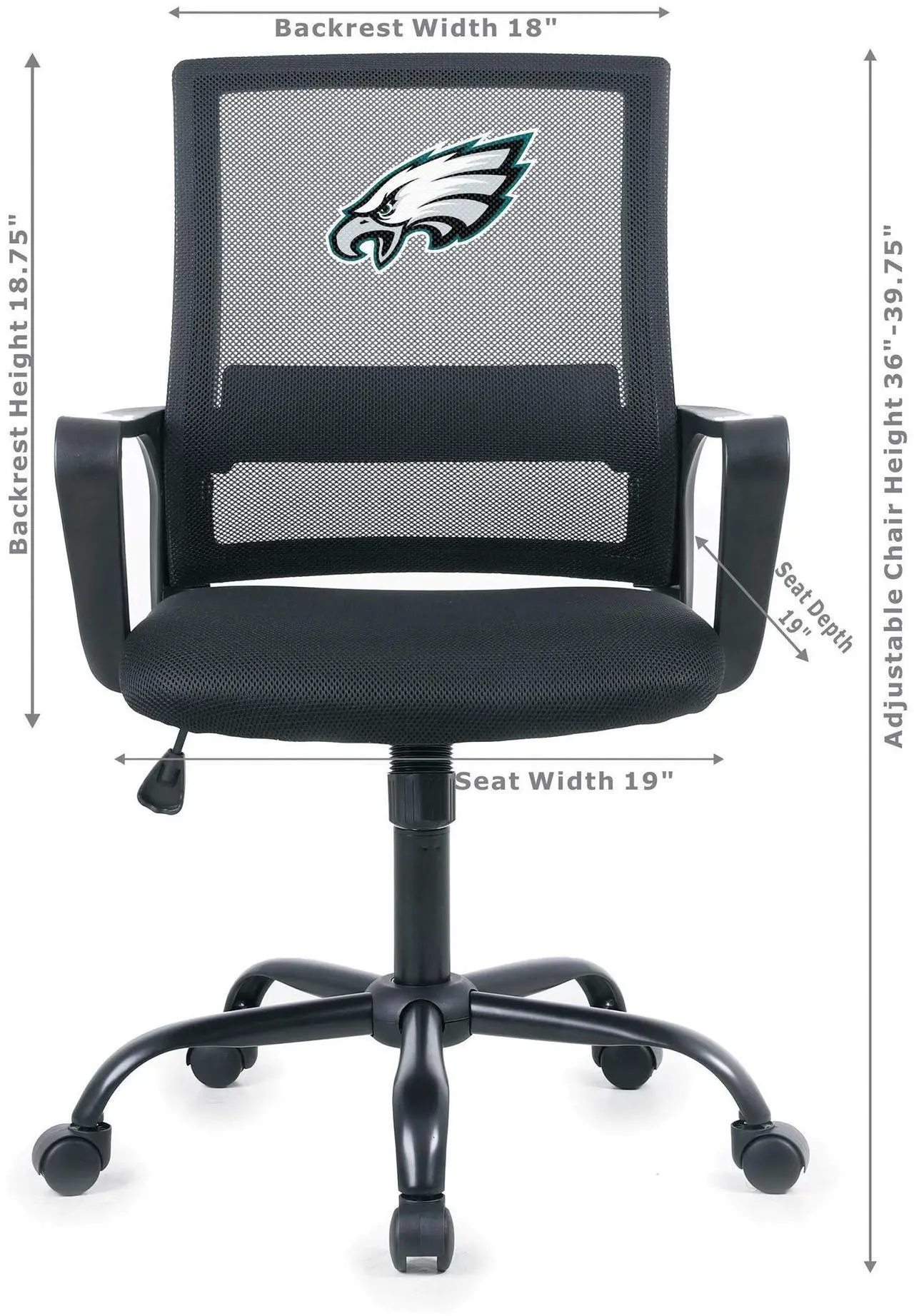 Alt view image 4 of 4 - Imperial Philadelphia Eagles Team Task Chair
