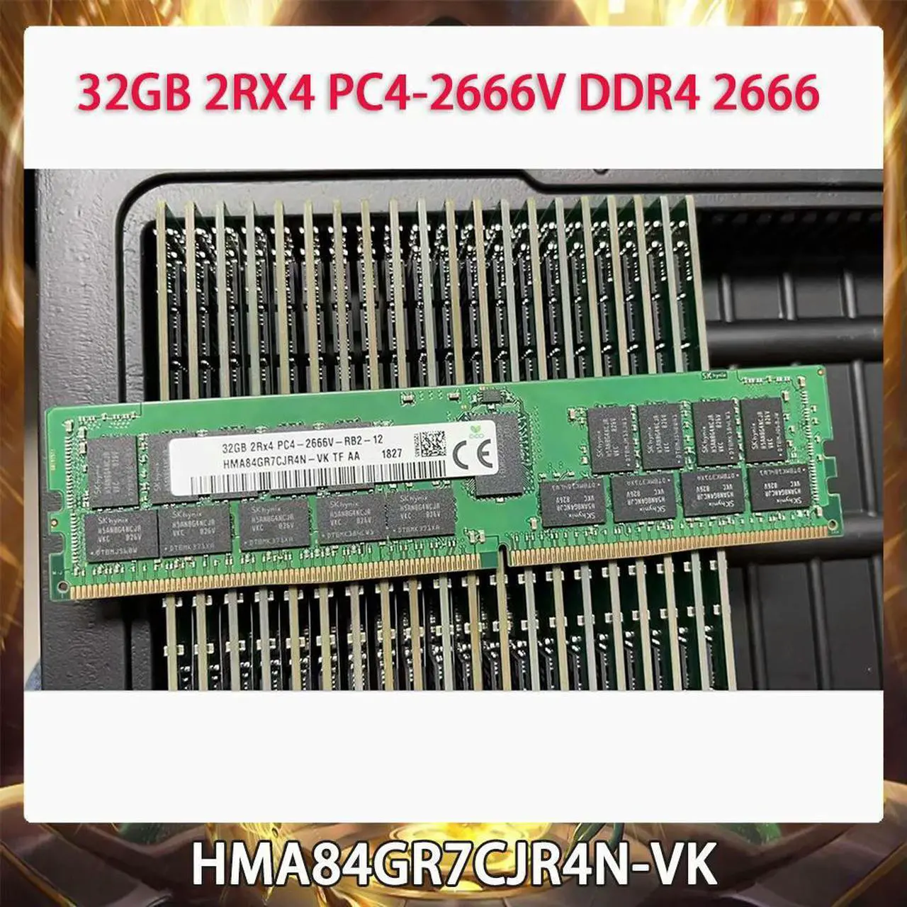 Main image of For SK Hynix RAM HMA84GR7CJR4N-VK 32GB 2RX4 PC4-2666V DDR4 2666 ECC REG