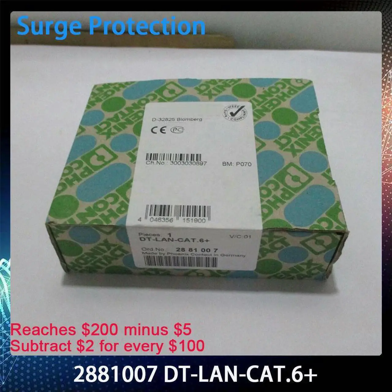 Alt view image 2 of 6 - DT-LAN-CAT.6+ Attachment Plug For Phoenix DIN Rail Mounting For Phoenix Surge Protection For Information Technology 2881007