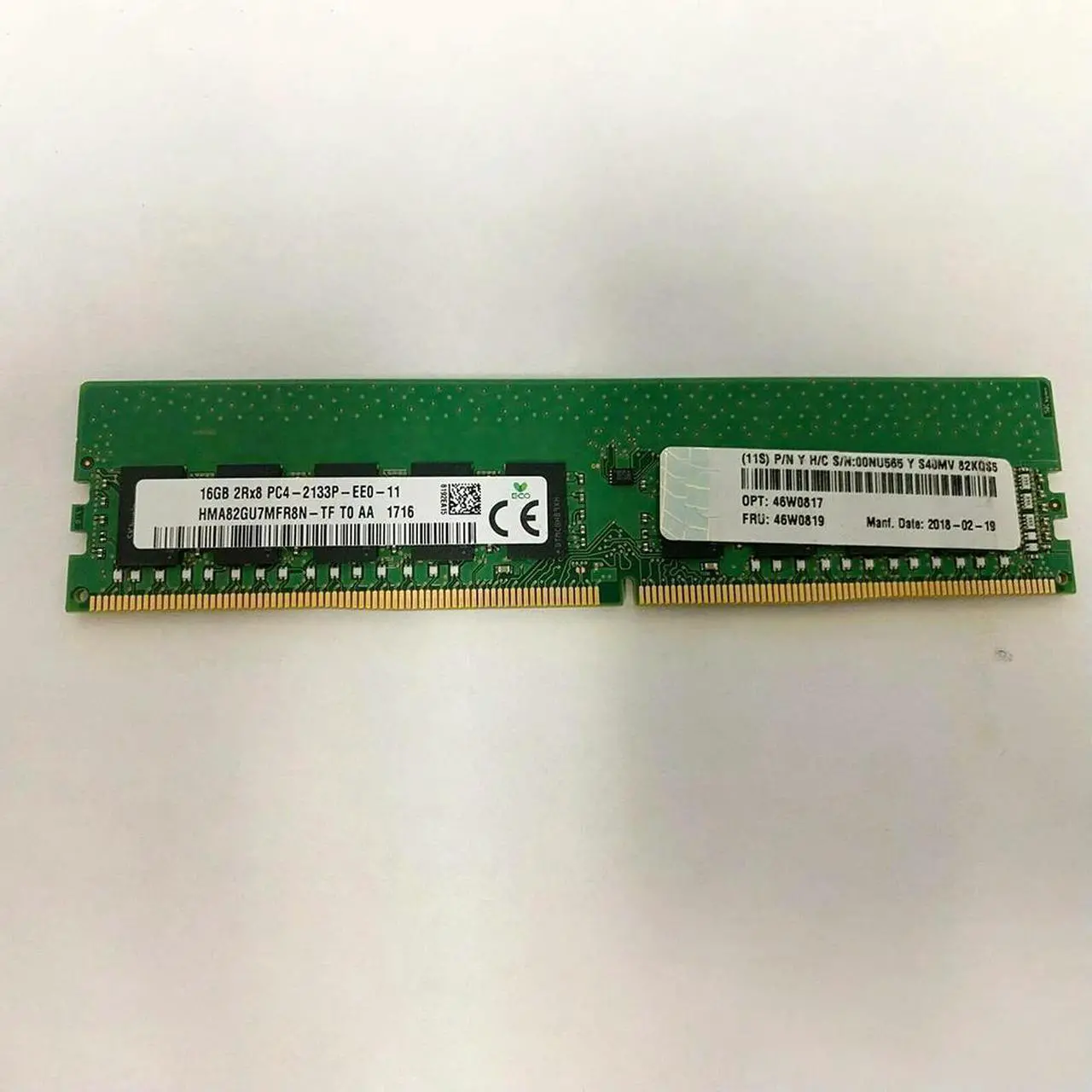 Alt view image 2 of 3 - For 46W0817 46W0819 00NU565 ECC Server Memory Fast Ship 16GB 2RX8 PC4-2133P DDR4 2133