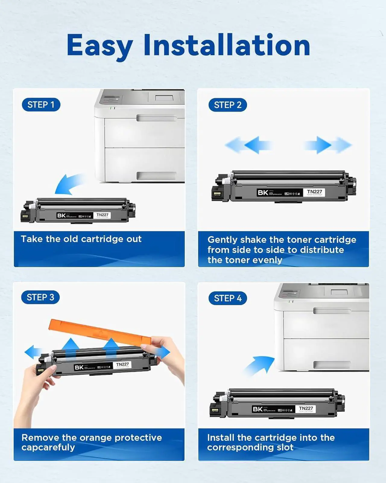 Alt view image 4 of 7 - Ennovor TN227 Toner Cartridge High Yield Replacement for Brother TN-227 TN223 TN 227BK 227C 227M 227Y to Work with Brother HL-L3270CDW MFC-L3770CDW HL-L3290CDW MFC-L3750CDW HL-L3210CW Printer (5 Pack)