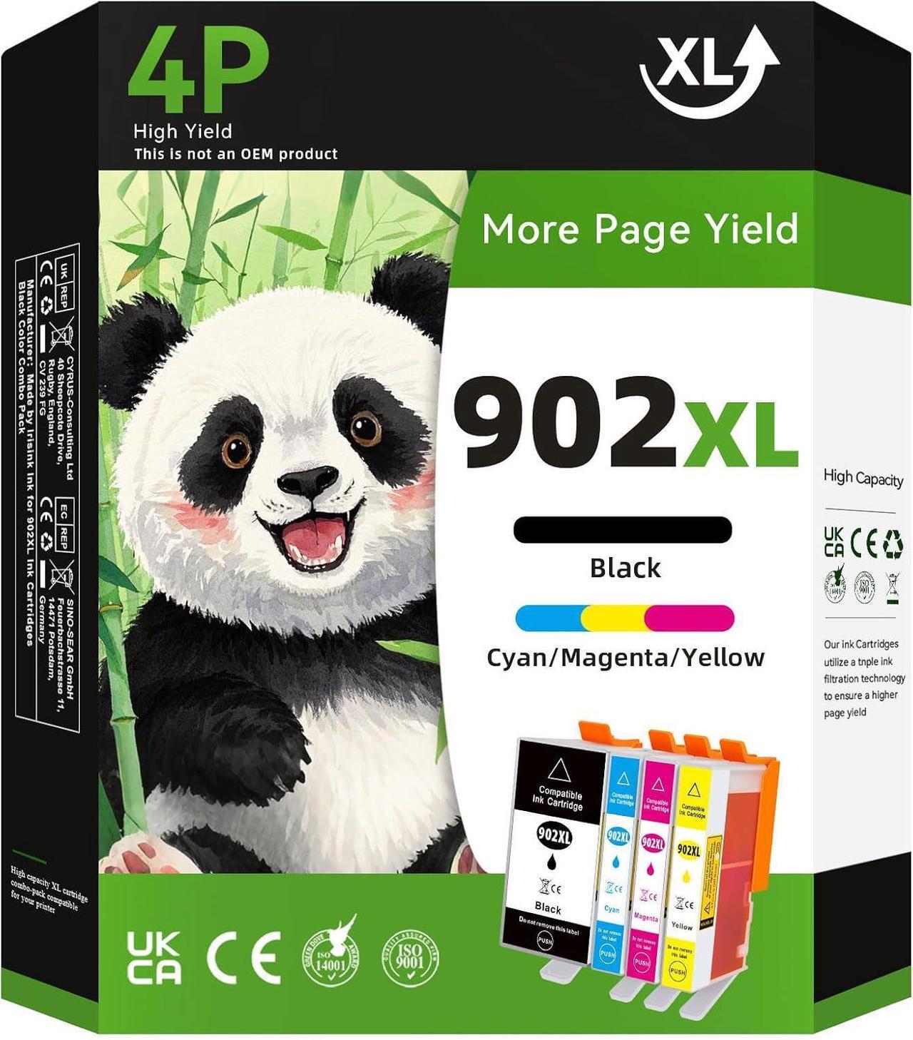 Main image of Ennovor 902 Compatible 902xl Ink Cartridges for HP Printers Replacement for HP 902xl Ink Cartridges Combo Pack 4 Pack Black and Color Cyan Magenta Yellow Works for OfficeJet Pro 6978 6968 6958 6970