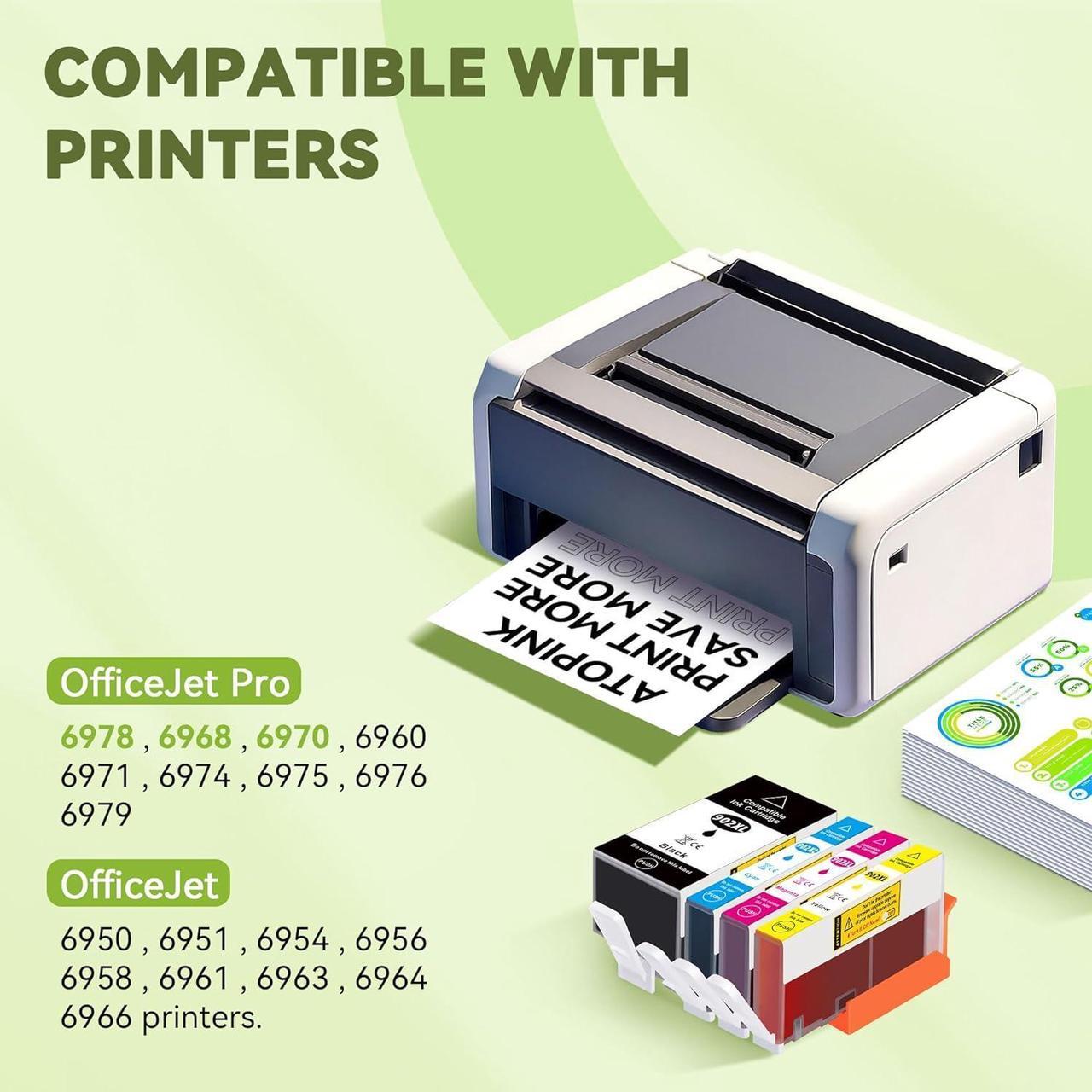 Alt view image 3 of 6 - Ennovor 902 Compatible 902xl Ink Cartridges for HP Printers Replacement for HP 902xl Ink Cartridges Combo Pack 4 Pack Black and Color Cyan Magenta Yellow Works for OfficeJet Pro 6978 6968 6958 6970