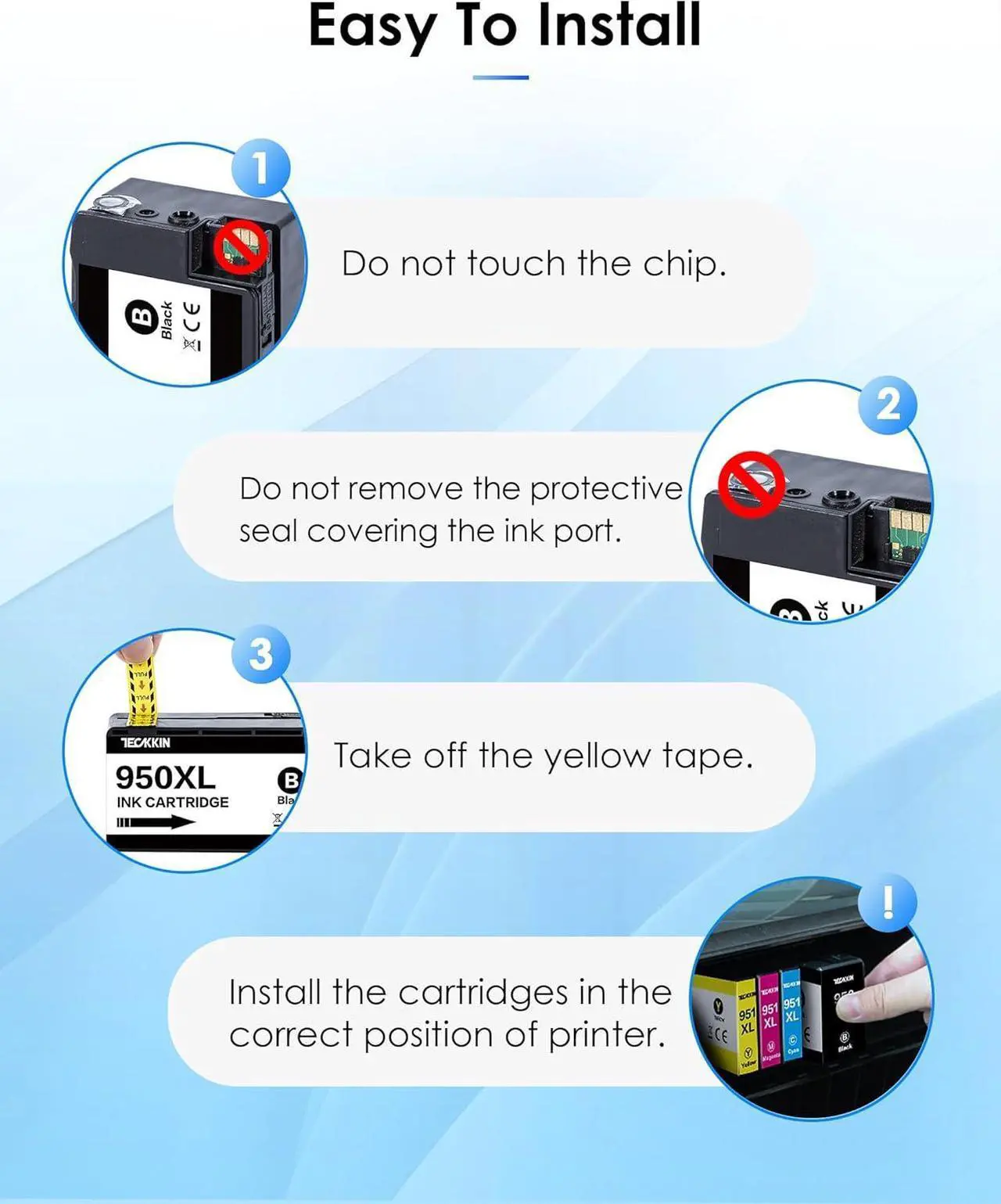 Alt view image 5 of 6 - Ennovor 950XL 951XL Combo Pack (5-Pack) Compatible for High Yield HP 950 951 Ink Cartridges Combo Pack, 8600 8610 8620 8660 76DW 251DW, Best-for Home Office, Color, Black