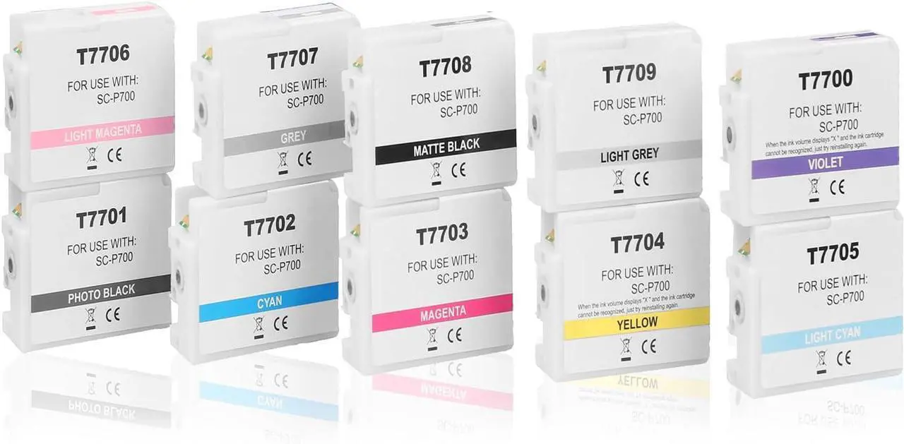 Alt view image 2 of 7 - Ennovor High Yield 770 P700 T770 Ink Cartridges 10 Pack for T770020 T770120 T770220 T770320 T770420 T770520 T770620 T770720 T770820 T770920 Ink Replacement for SureColor P700 SC-P700 Printer