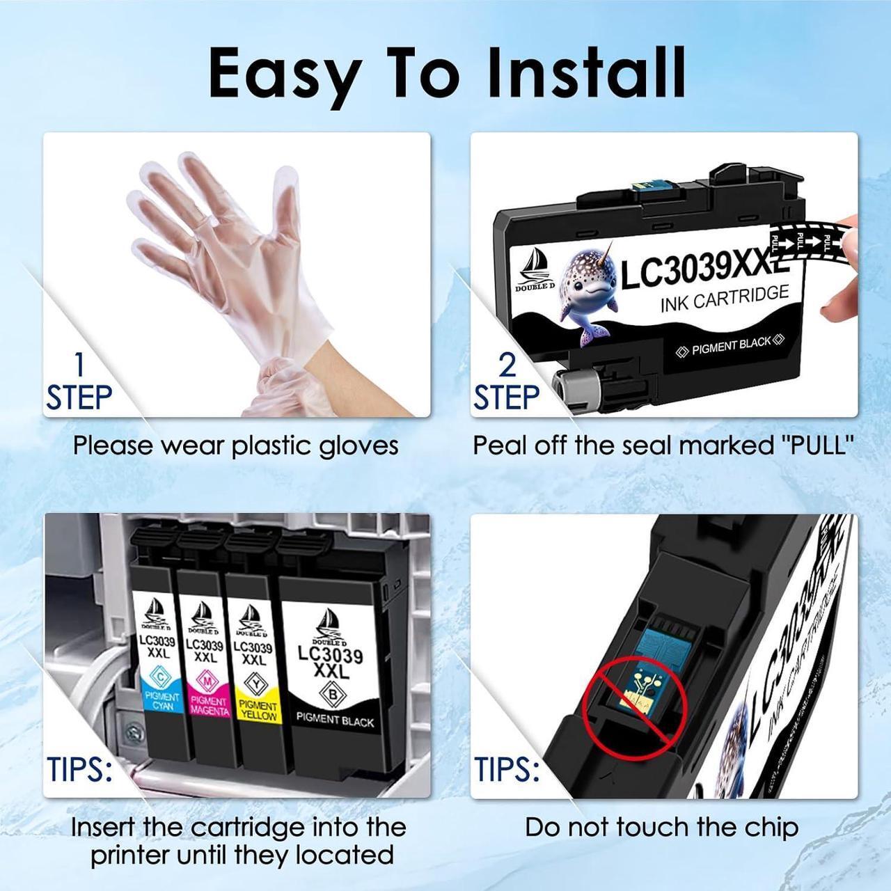 Alt view image 5 of 7 - Ennovor LC3039XXL Compatible Ink Cartridges Replacement for Brother LC3039 LC3039XXL LC-3039BK LC3037 LC3037BK LC-3037XXL,Work for Brother MFC-J5945DW MFC-J6945DW MFC-J5845DW MFC-J6545DW(4 Pack)