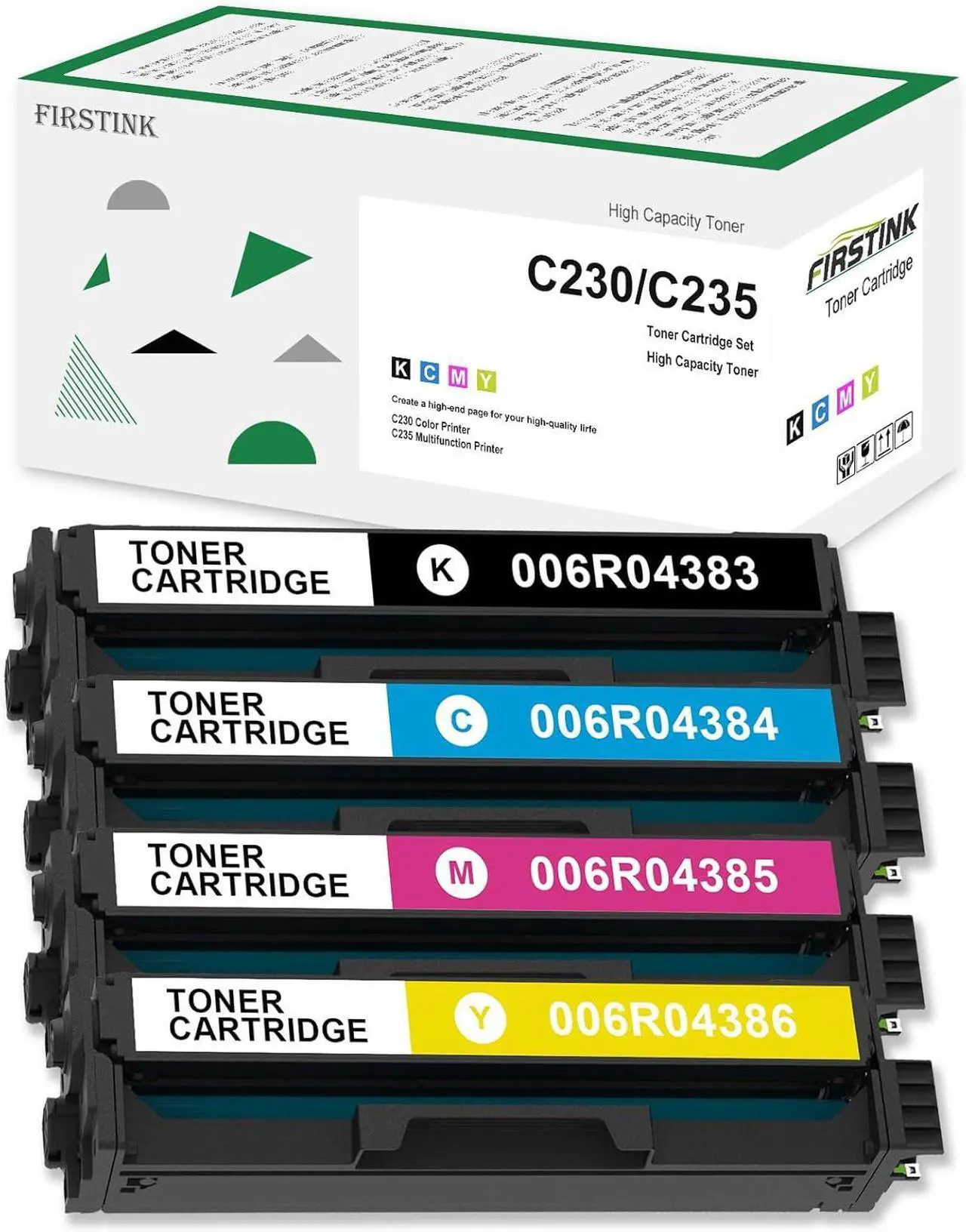 Main image of Ennovor C230 C235 Toner Cartridges with New Chip 006R04383 006R04384 006R04385 006R04386 Toner Replacement for Xerox C235 C230 C235DNI C230DNI Printer Toner4-Pack
