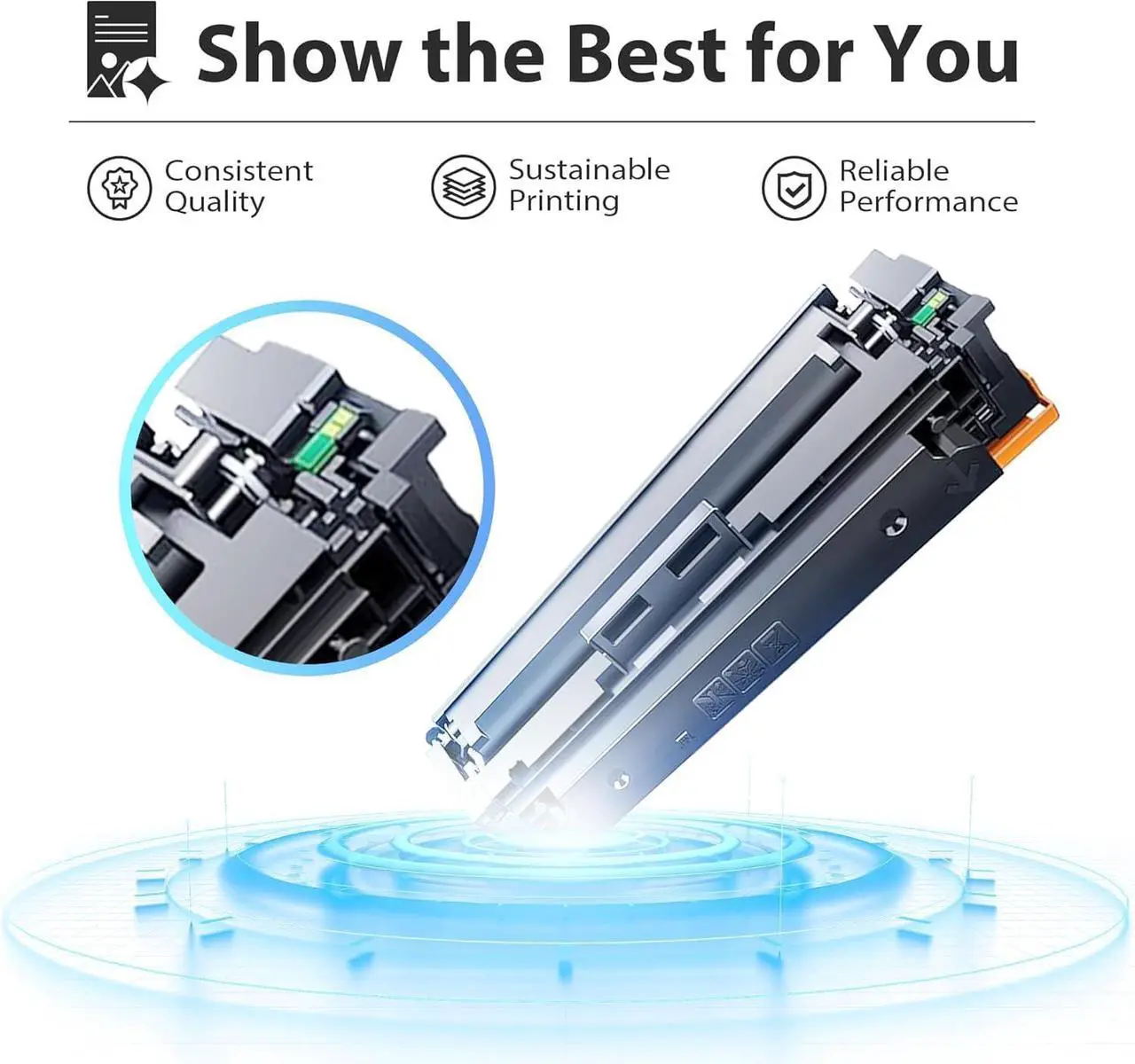 Alt view image 5 of 7 - Ennovor 218X Black Toner Cartridges with CHIP 1 Pack High Yield Replacement for 218X W2180X Toner Cartridge Color Pro 3201dw MFP 3301cdw 3301fdw 3301sdw Printer